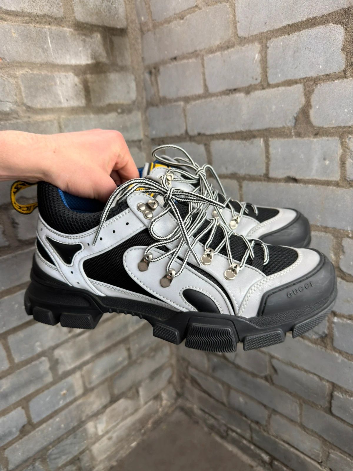 Gucci Gucci Silver Flashtreck sneakers size 43 with box Size US 10 / EU 43 - 8 Thumbnail