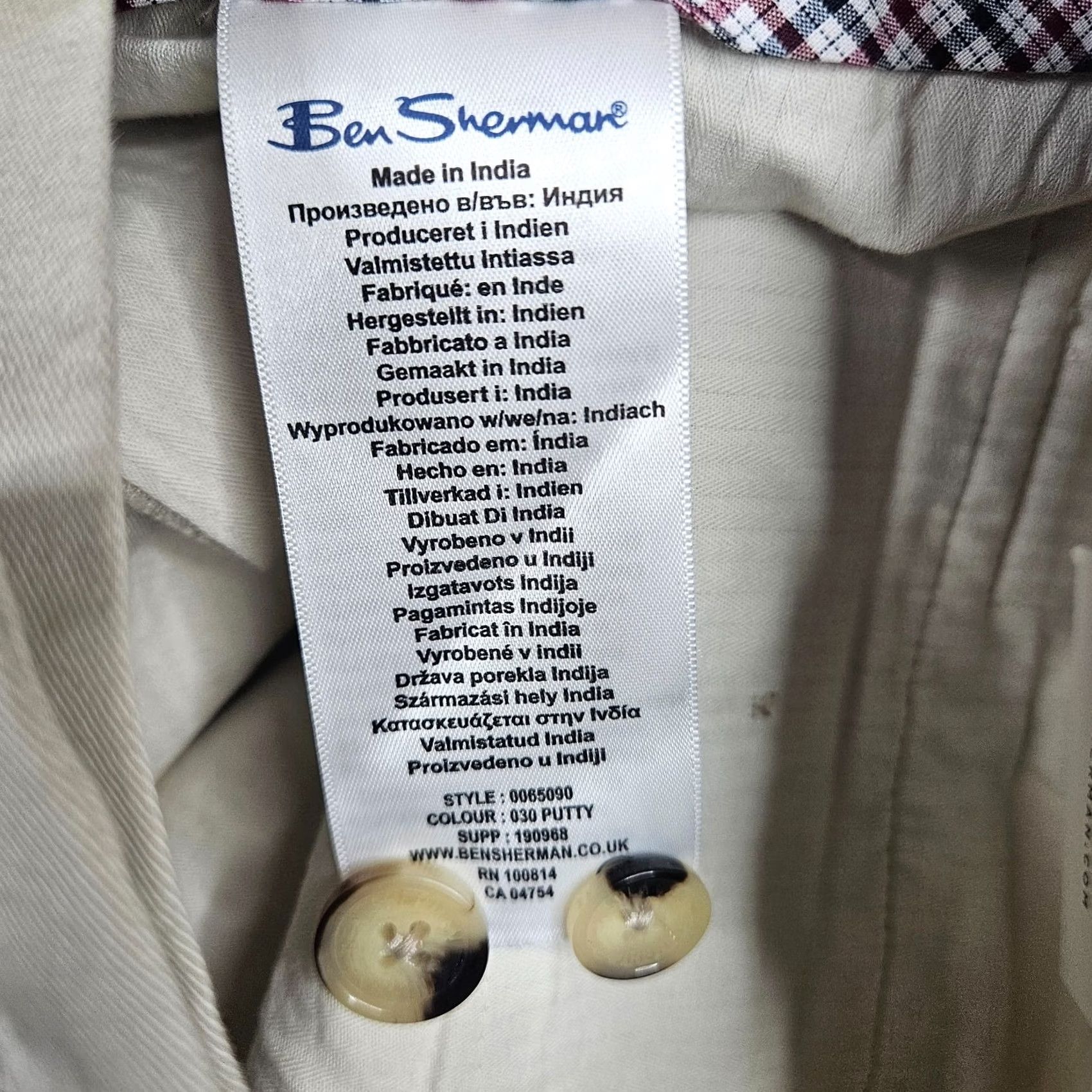 Ben Sherman Ben Sherman Men's The Original Stretch Slim Chino Pants 28S Beige Slim Straight 28 in Inseam 30 New Size US 28 / EU 44 - 5 Thumbnail