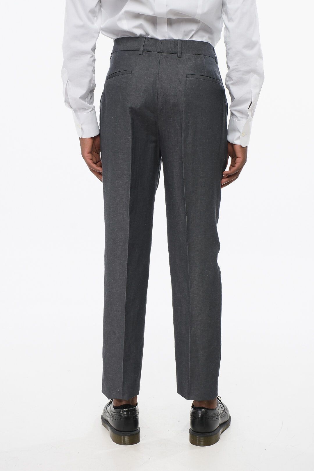 Brunello Cucinelli og1mm0725 Single-breasted Linen Blend Suit in Dark Grey Size US XL / EU 56 / 4 - 9 Thumbnail