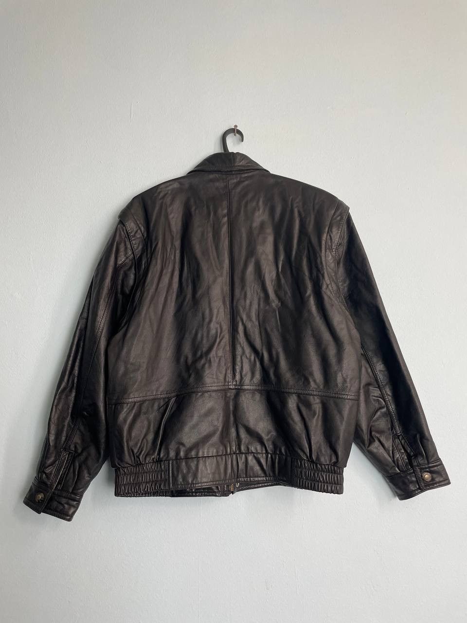 Vintage Vintage Leather Jacket Bomber 90s burgundy boxy oversize Size US M / EU 48-50 / 2 - 3 Thumbnail