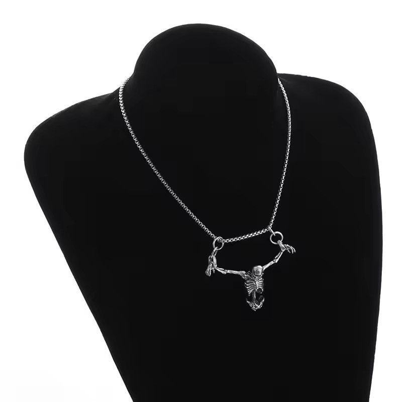 Jewelry Gothic Skeleton Pendant Necklace Size ONE SIZE - 6 Thumbnail