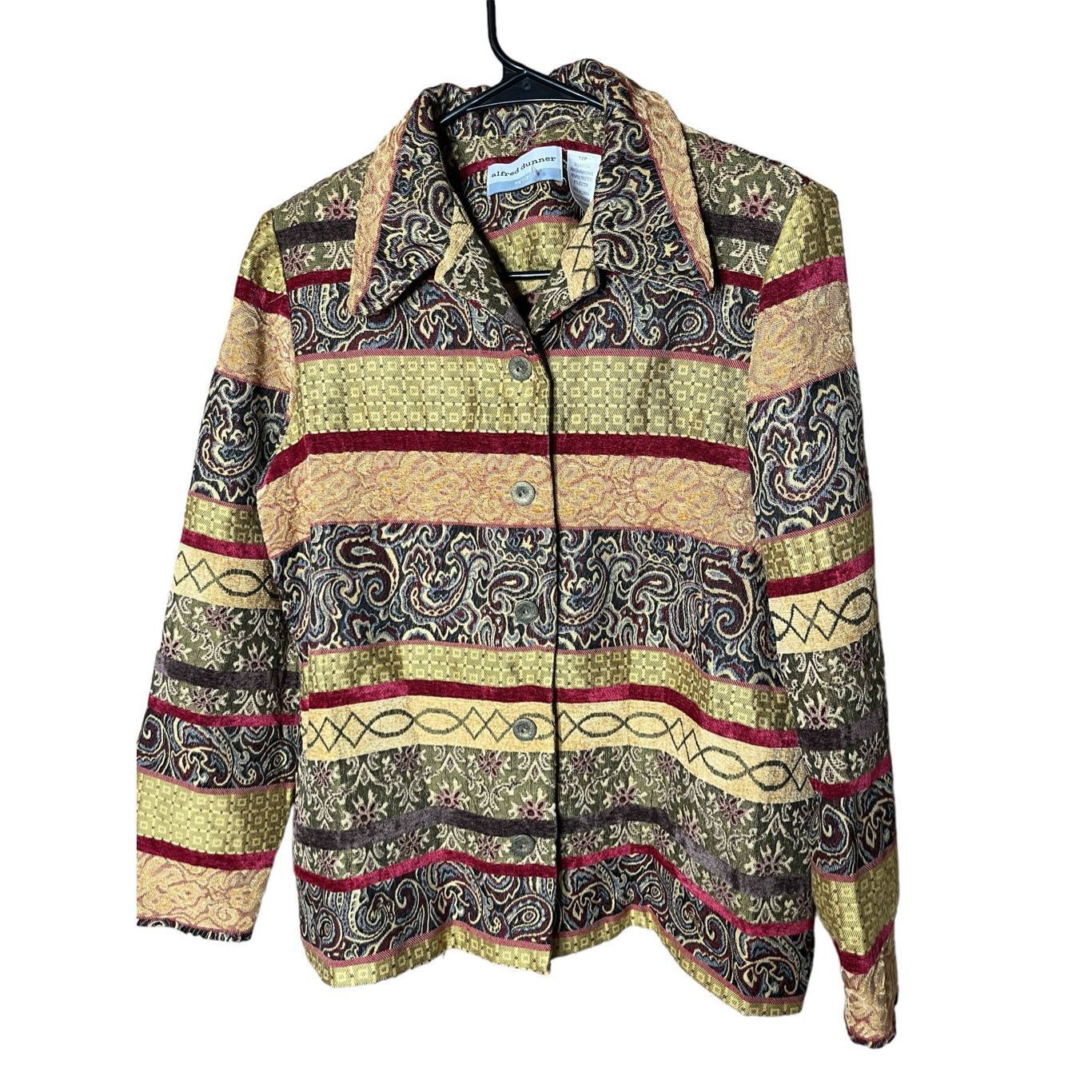 Other Vintage Alfred Dunner Tapestry Button Up Jacket size 12P Size XL / US 12-14 / IT 48-50 - 3 Thumbnail