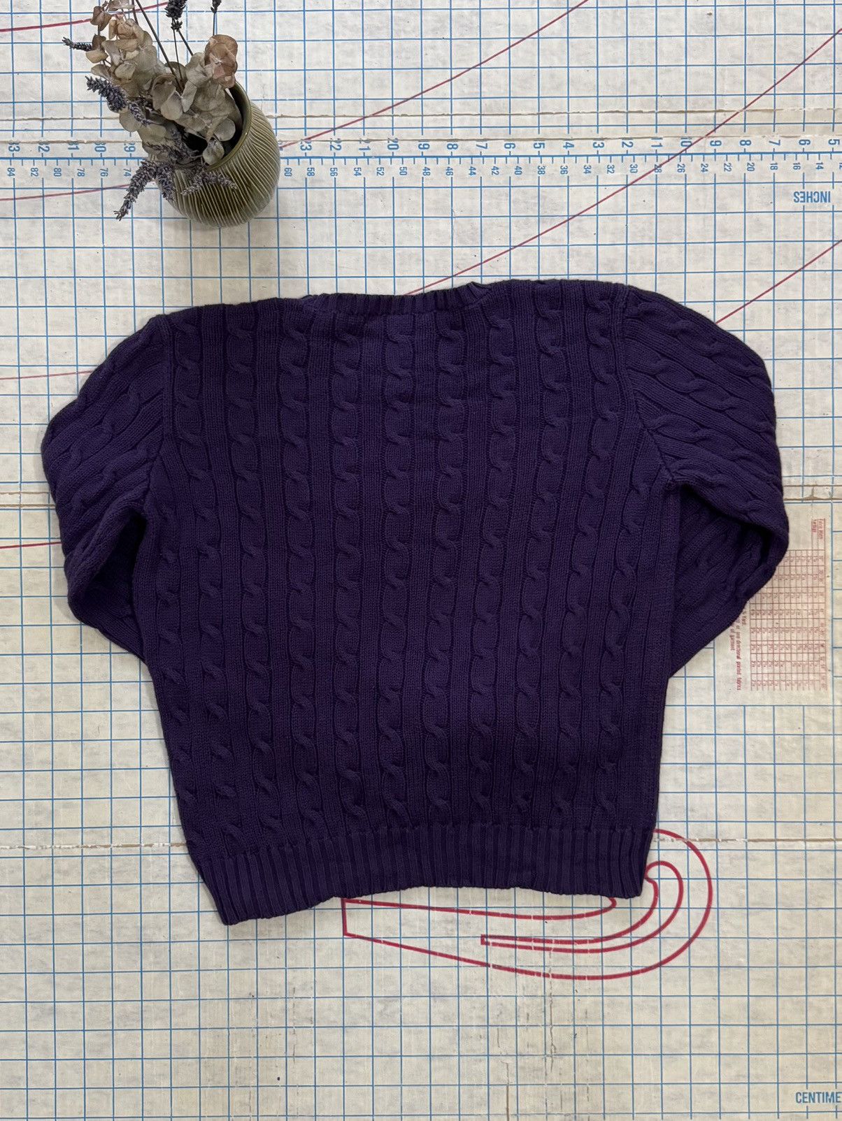 Polo Ralph Lauren × Ralph Lauren Ralph Lauren Cable Knit Sweater Purple Women’s Size Medium Size M / US 6-8 / IT 42-44 - 8 Thumbnail