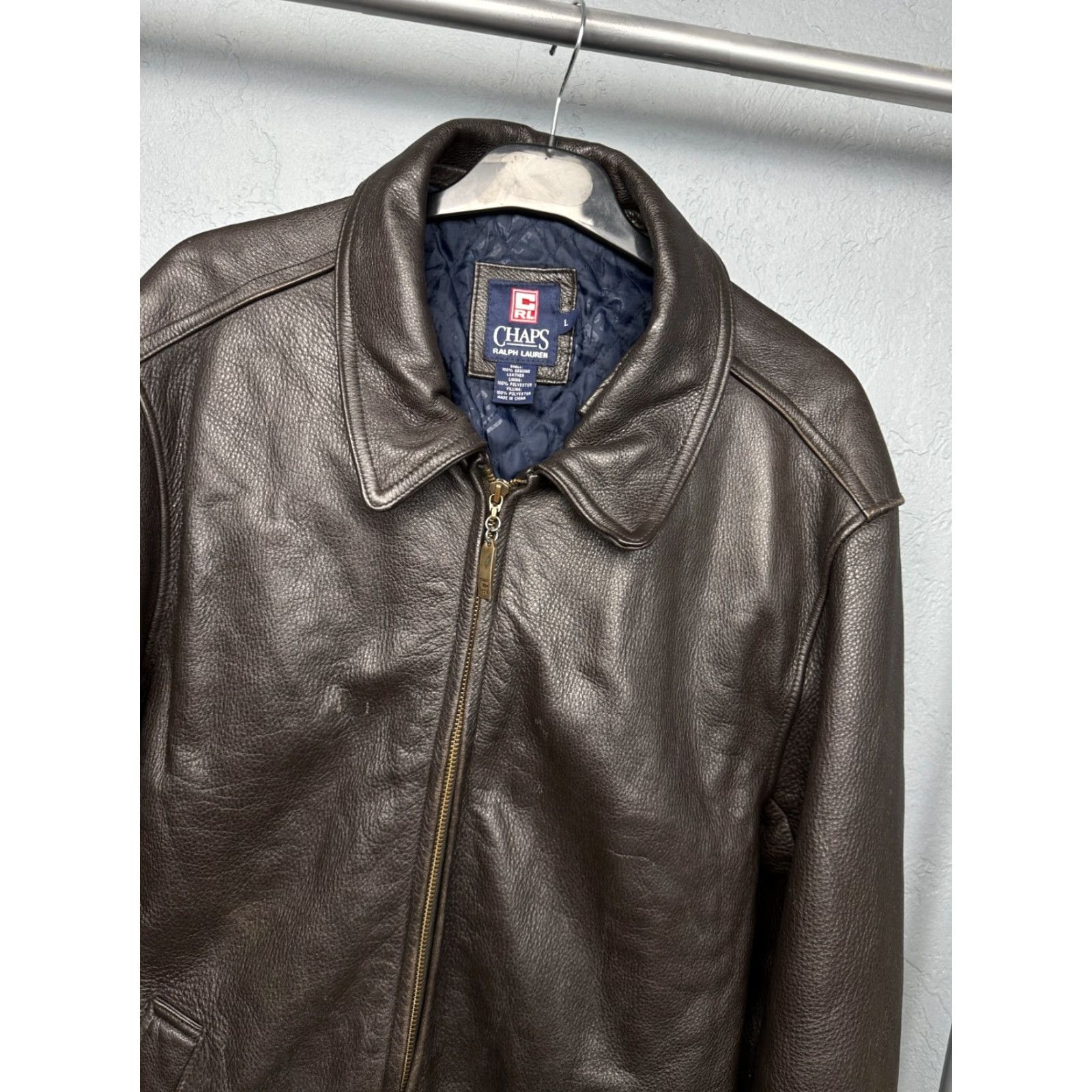 Ralph Lauren Chaps Ralph Lauren Vintage Mens Leather Jacket Regular Size L Brown Zip Jacket Mens Size US L / EU 52-54 / 3 - 2 Thumbnail