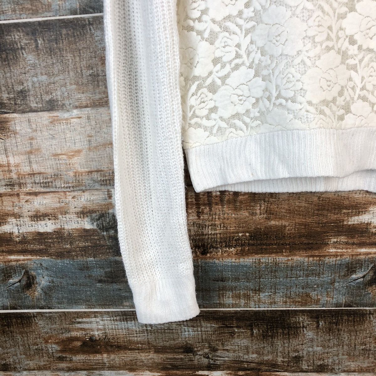GU × Homespun Knitwear GU japan art vintage White Knitwear #A1829 Size M / US 6-8 / IT 42-44 - 7 Thumbnail