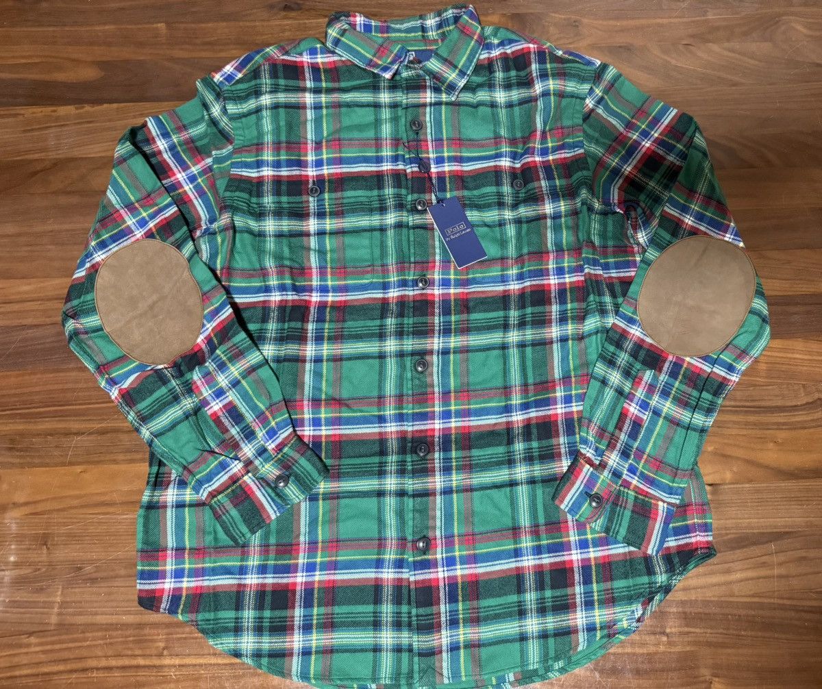 Polo Ralph Lauren Polo Ralph Lauren Classic Fit Suede-Patch Plaid Workshirt Size US XL / EU 56 / 4 - 6 Thumbnail
