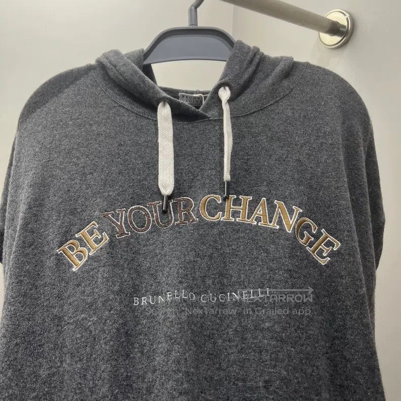 Brunello Cucinelli Brunello Cucinelli Hooded drop shoulder slogan letter shor Size M / US 6-8 / IT 42-44 - 6 Thumbnail