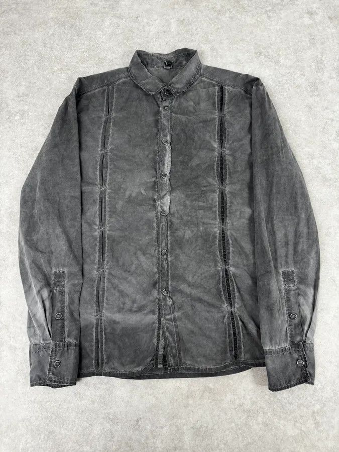 Dirk Bikkembergs AW2010 Dirk Bikkembergs Grey Washed Pleats Shirt Size US L / EU 52-54 / 3 - 1 Thumbnail