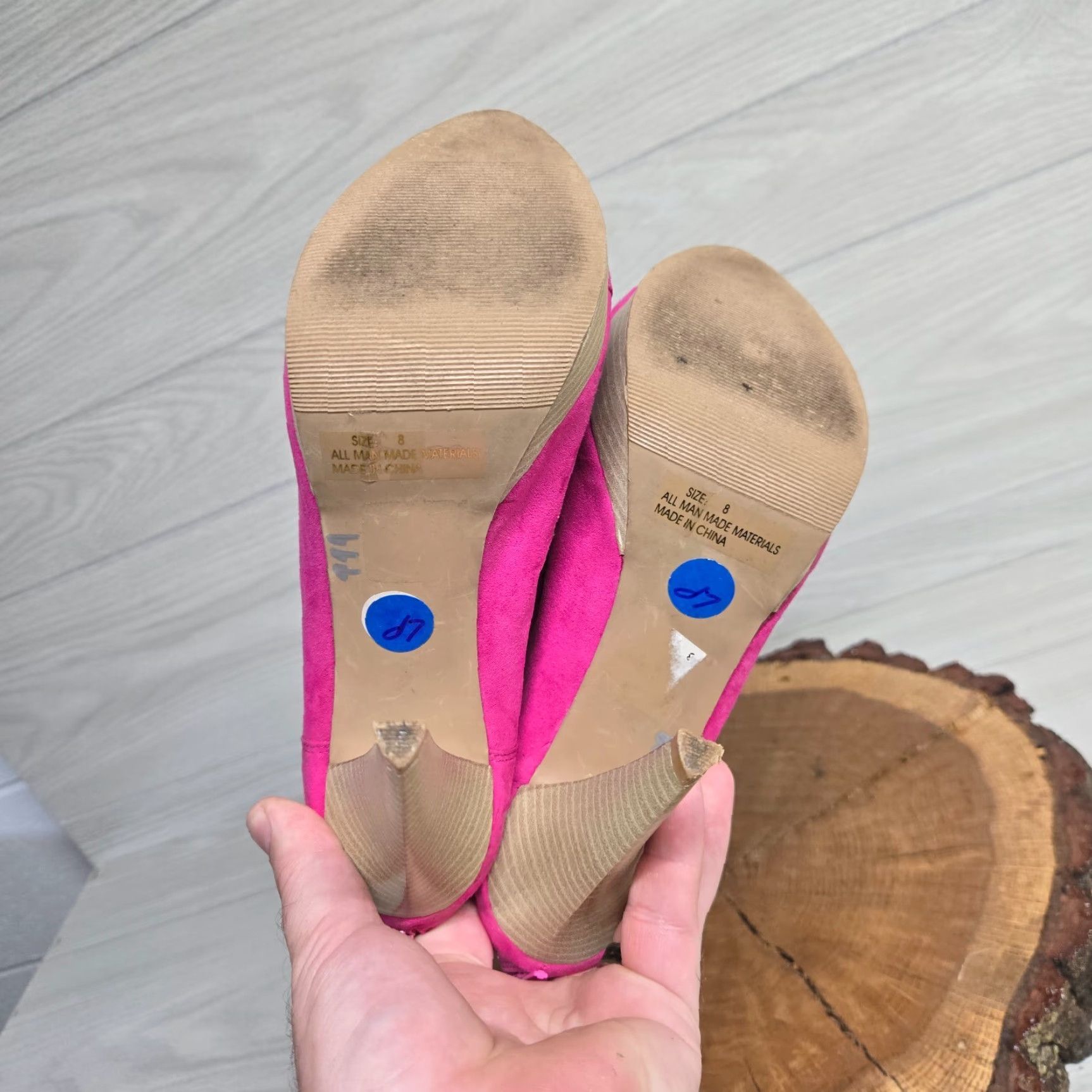 Vintage VINTAGE Charlotte Russe Women’s Platform Heel Shoes Size 8 Pink Peep Toe Zipper Stiletto 5" Shoes Size US 8 / IT 38 - 4 Thumbnail