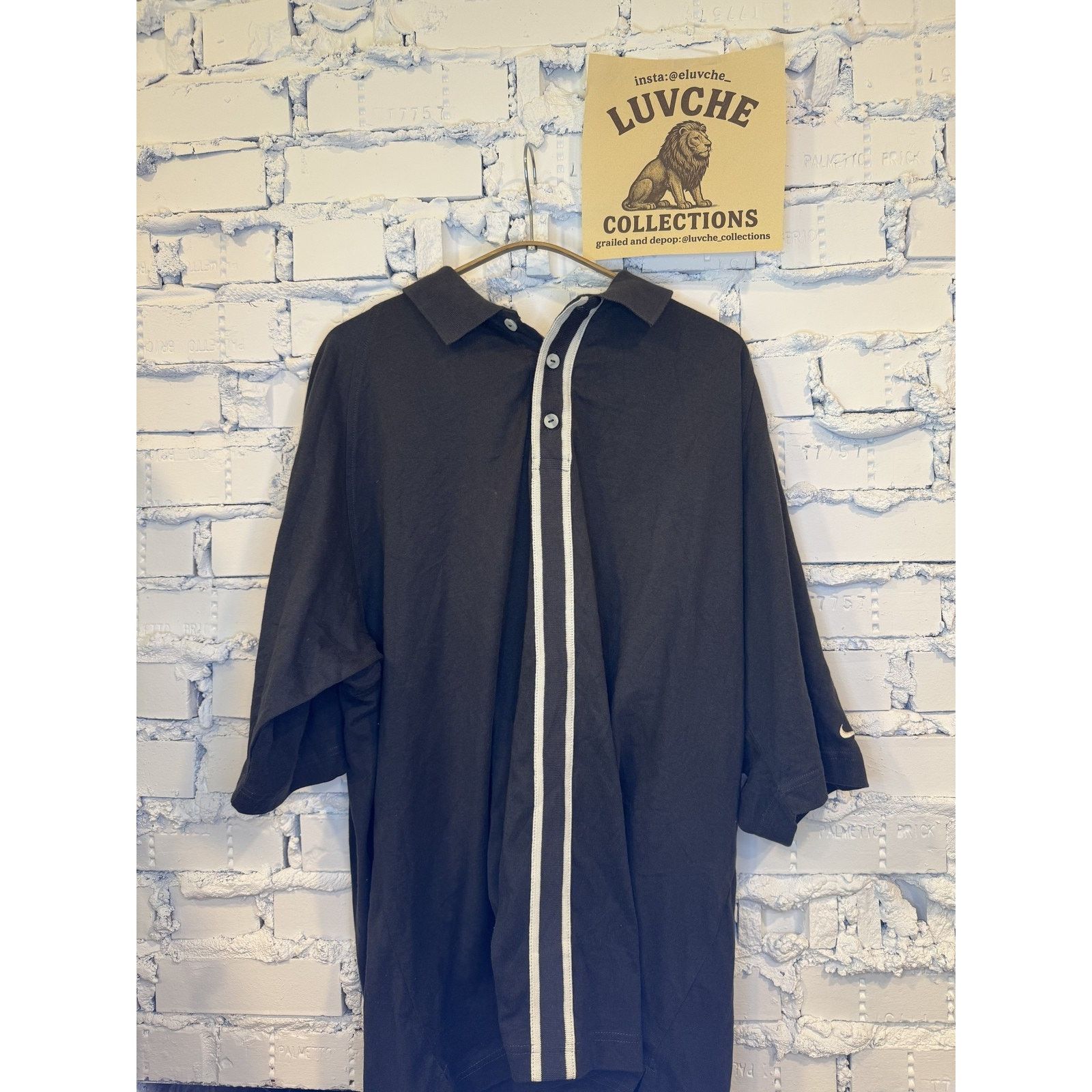 Nike Nike Shirt Mens XL Black Swoosh Striped Vintage Style Cotton Size US XL / EU 56 / 4 - 1 Thumbnail