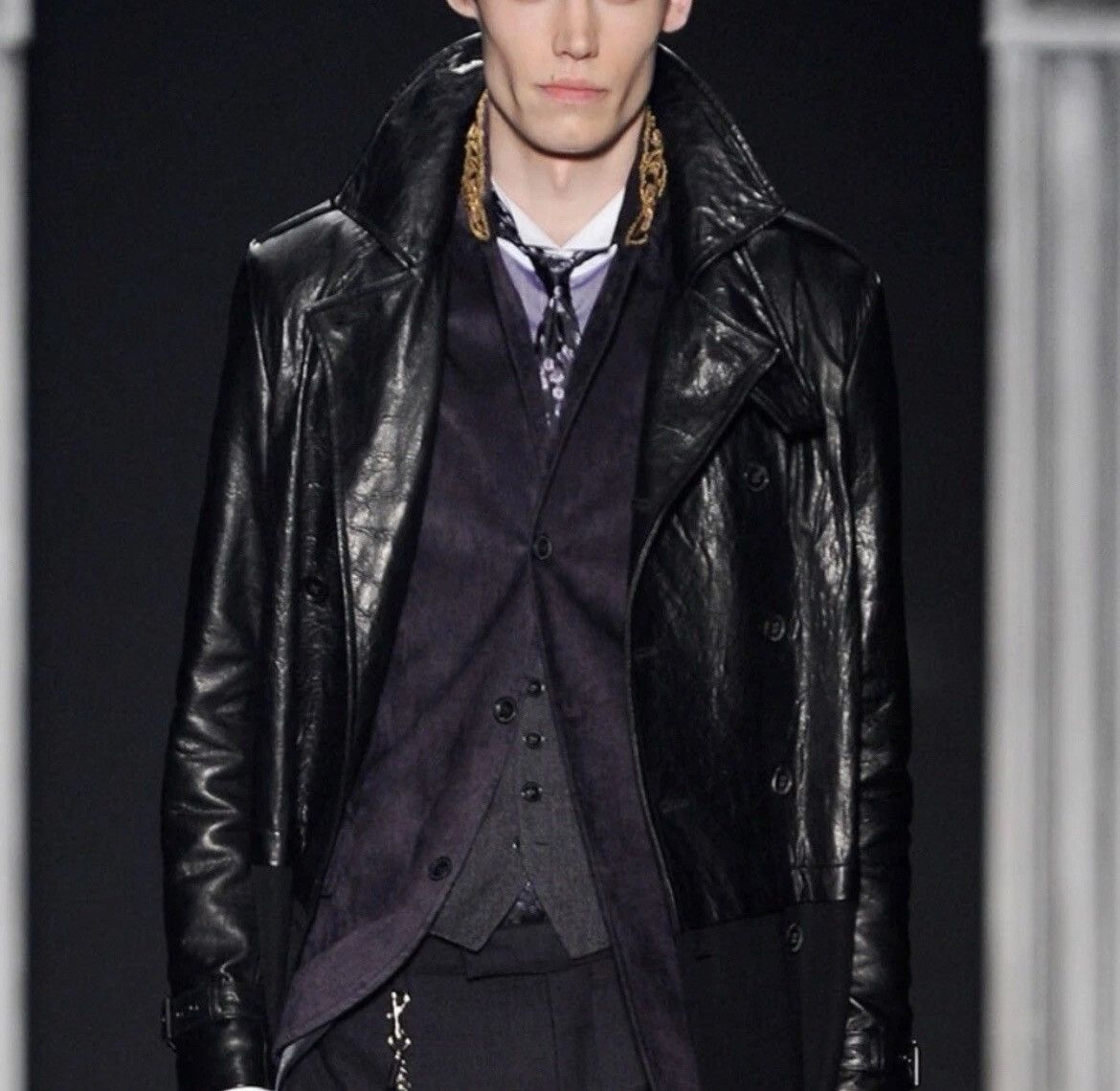 John Varvatos Contrast leather Trench Coat Size EU50 USA 40. Size US M / EU 48-50 / 2 - 6 Thumbnail