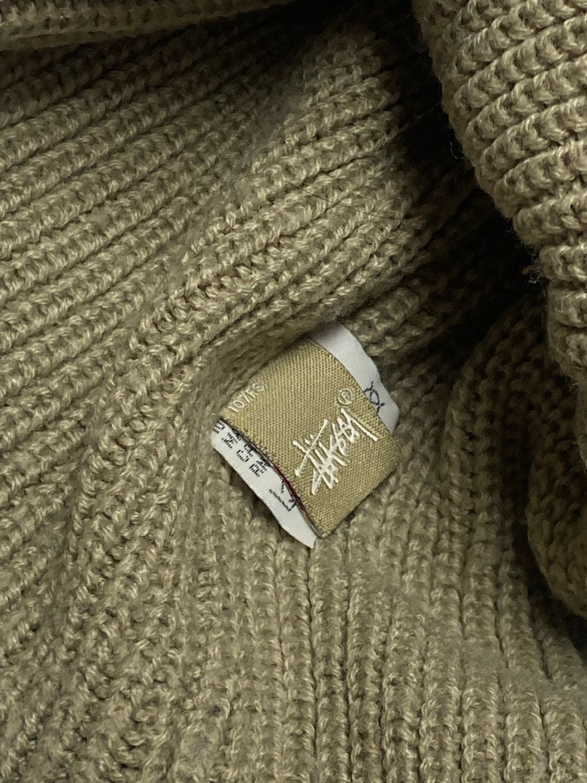 Stussy Vintage STUSSY Big Logo Beige Pom Pon Hat Winter Warm Y2K Size ONE SIZE - 4 Thumbnail