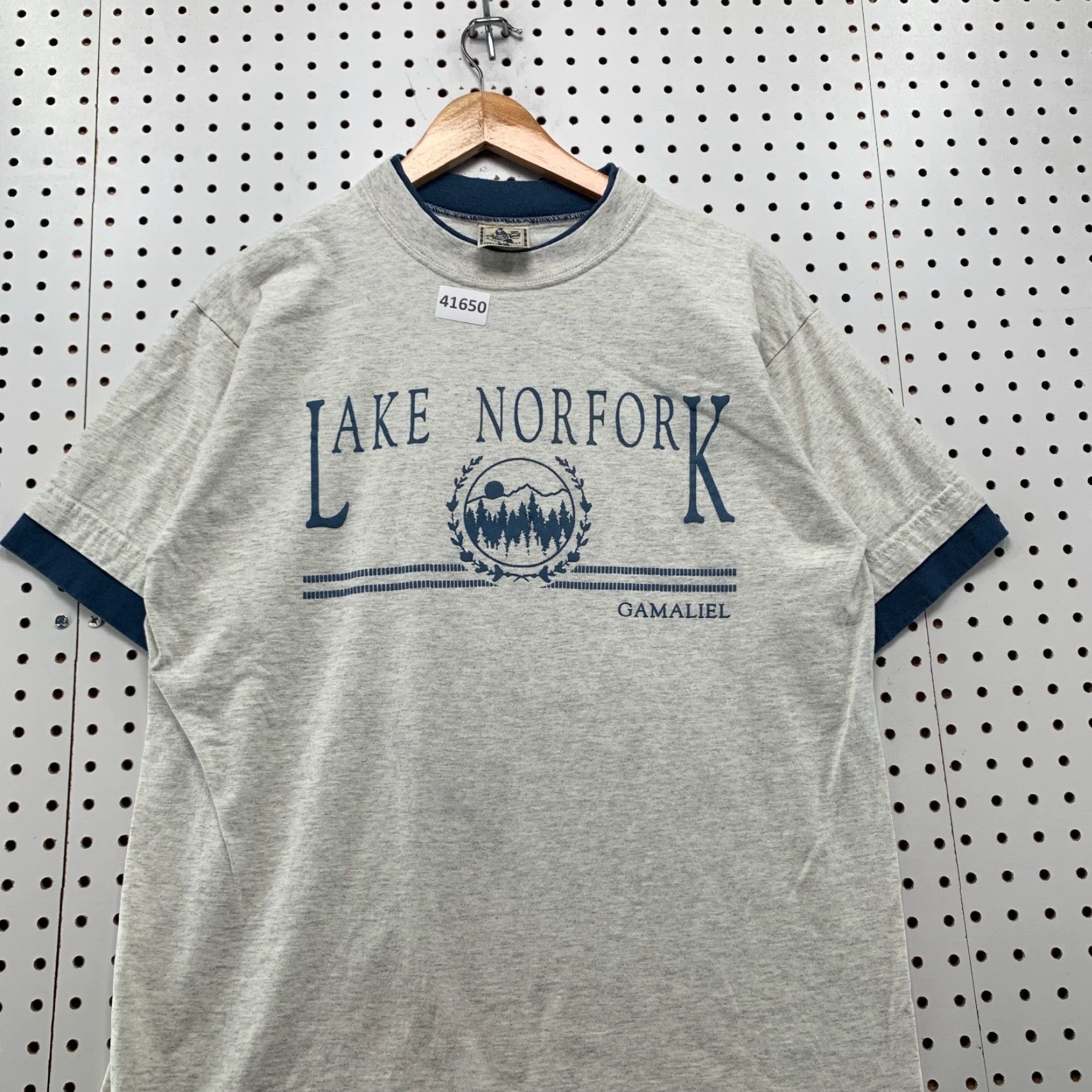 Vintage VINTAGE 90s Alore Lake Norfolk Graphic Print Shirt Adult Large Gray Outdoor Mens Size US L / EU 52-54 / 3 - 4 Thumbnail