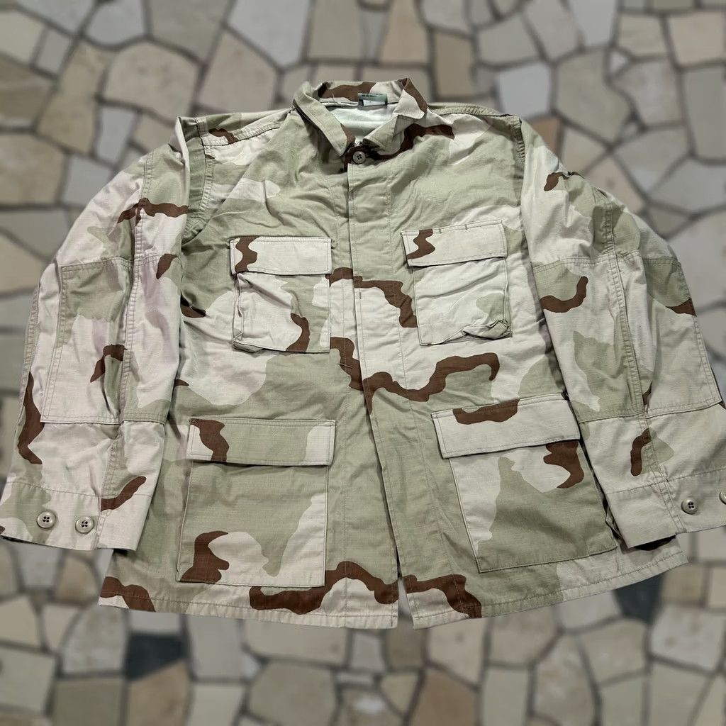 Propper VINTAGE Propper Coat Mens Large Beige Desert Camo BDU Button Pockets Military Coat Size US L / EU 52-54 / 3 - 1 Thumbnail