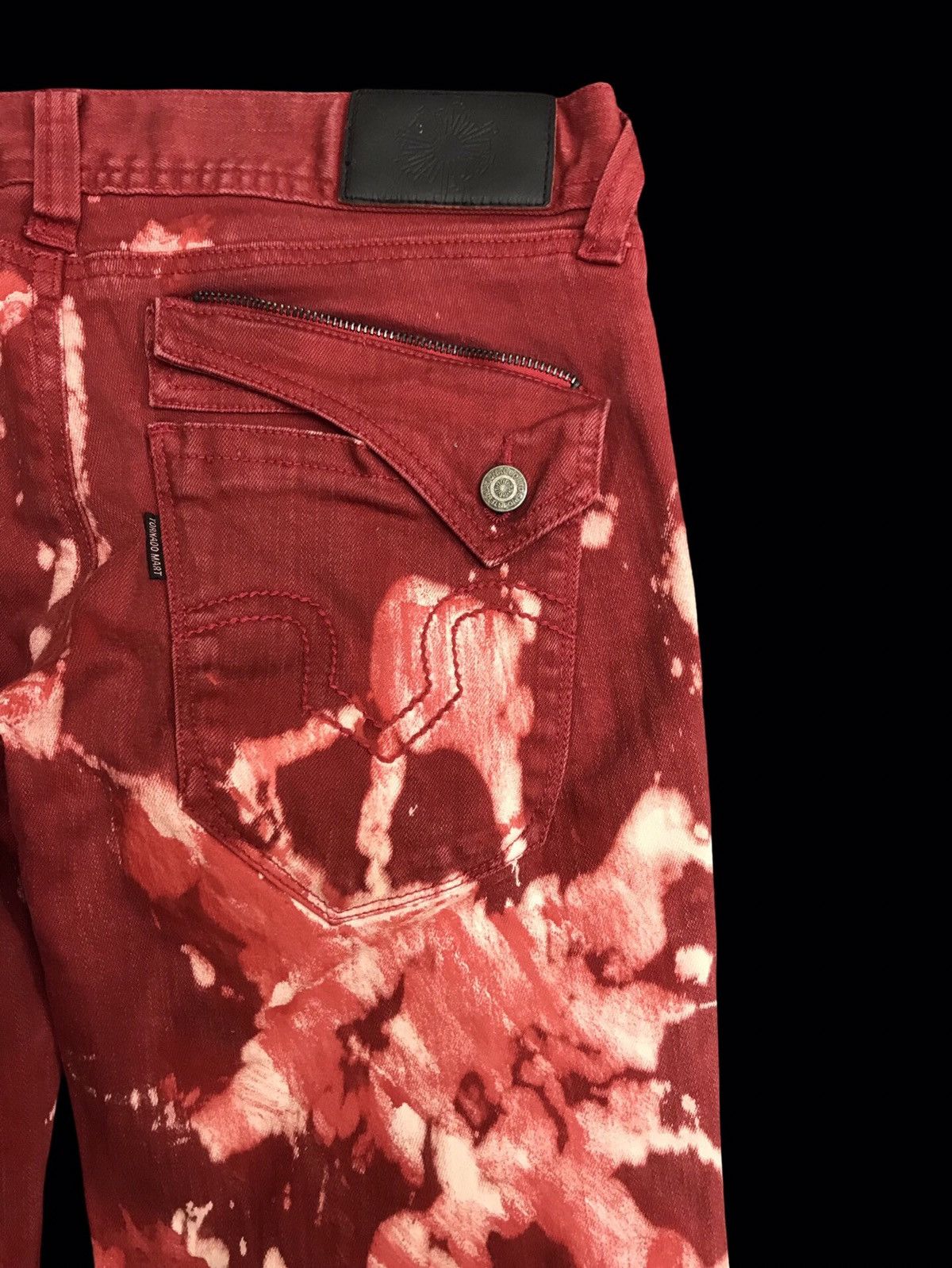 Tornado Mart 💥ARCHIVAL FLARE💥TORNADO MART ROSE EMBROIDERY DENIM F413 Size US 31 - 10 Thumbnail