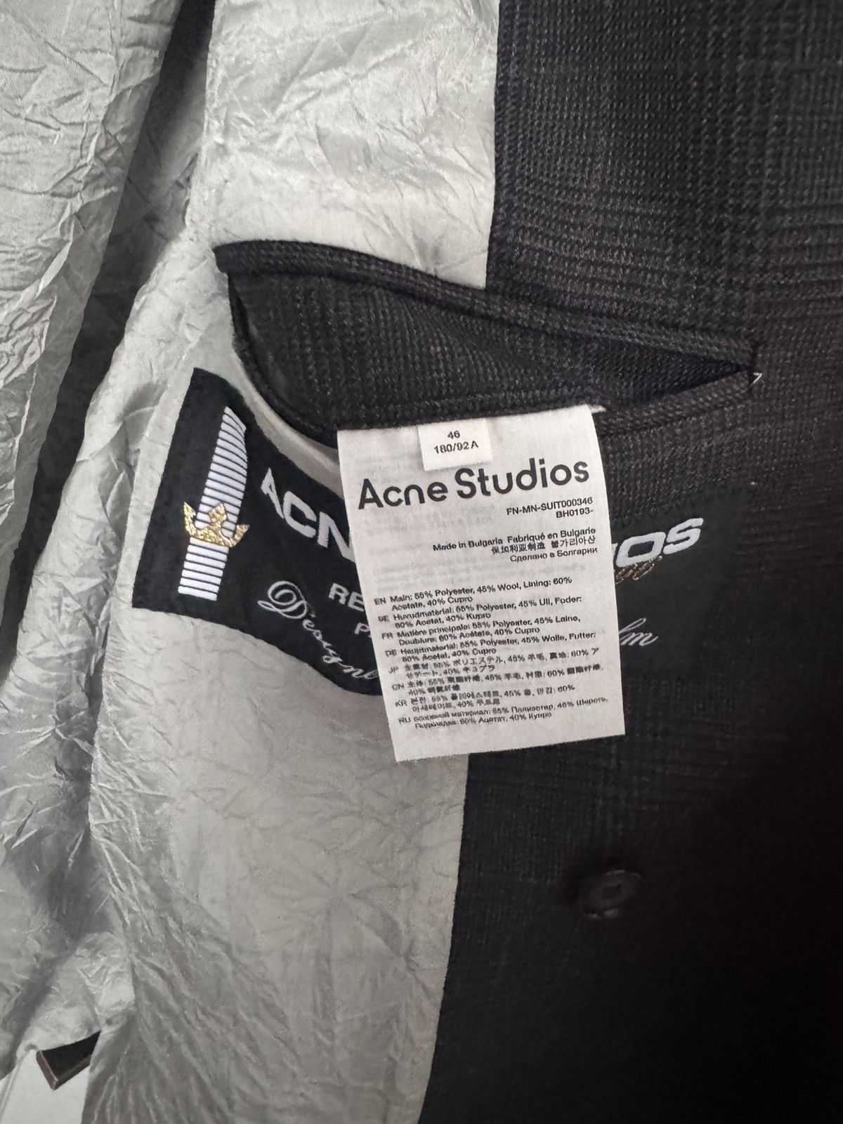 Acne Studios Plaid Wool Blazer Acne Studios Size 46R - 5 Thumbnail