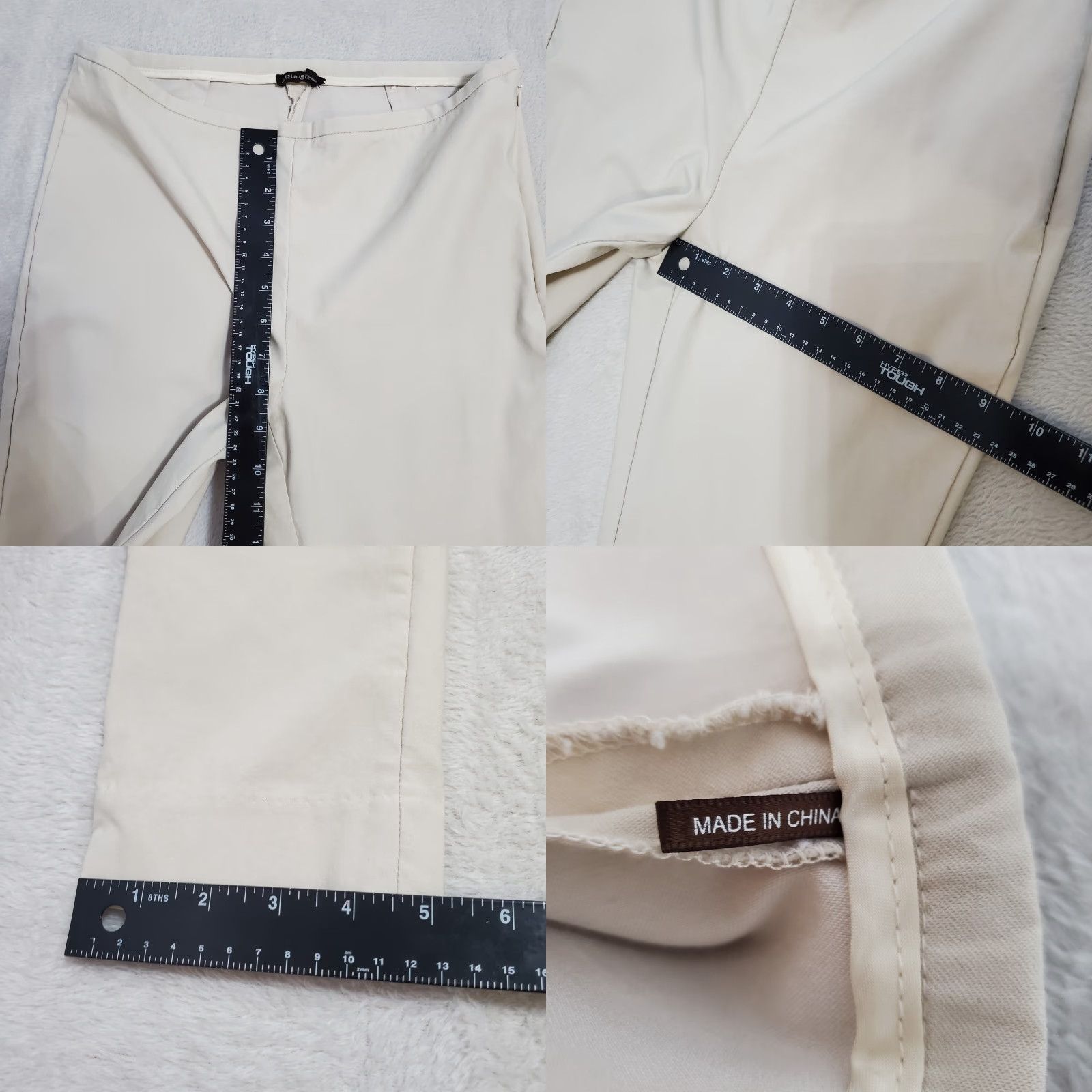 J.McLaughlin J McLaughlin Pants Women Beige Mid Rise Side Zip Stretch Tapered Office Size 6 Size 28" / US 6 / IT 42 - 8 Thumbnail