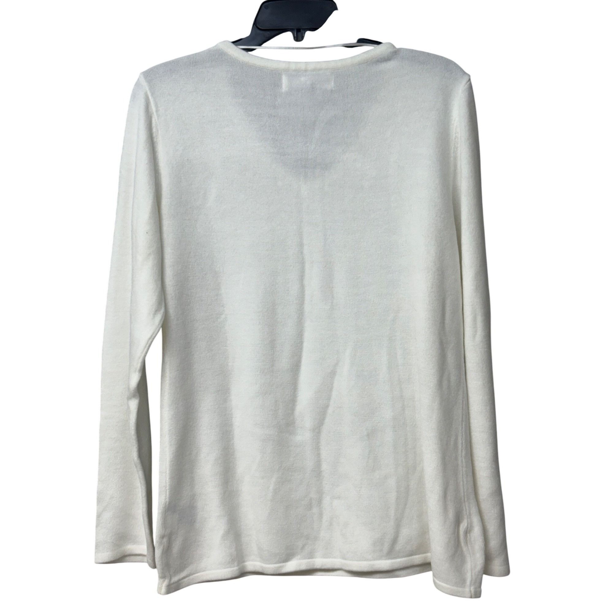 Other Karen Scott Luxsoft Faux-Pearl V-neck sweater, Winter White Size M / US 6-8 / IT 42-44 - 10 Thumbnail