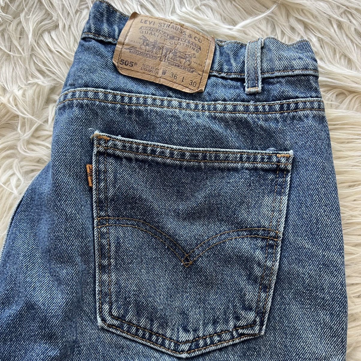 Levi's Vintage 90s Levi's Jeans 505 Orange Tab USA Distressed 34x30 Size US 34 / EU 50 - 2 Thumbnail