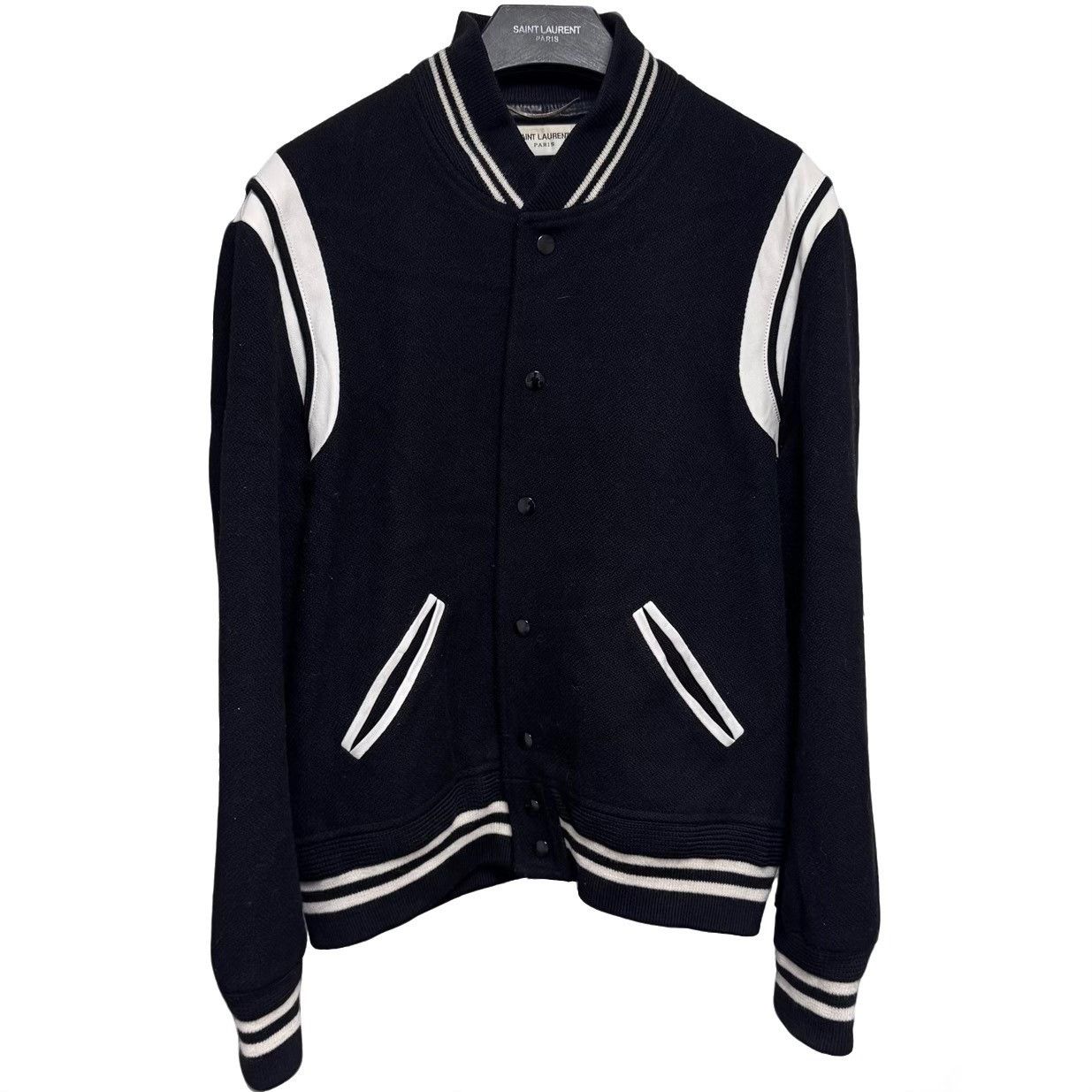 Saint Laurent Paris Saint Laurent Black White Varsity Jacket Size US L / EU 52-54 / 3 - 1 Thumbnail