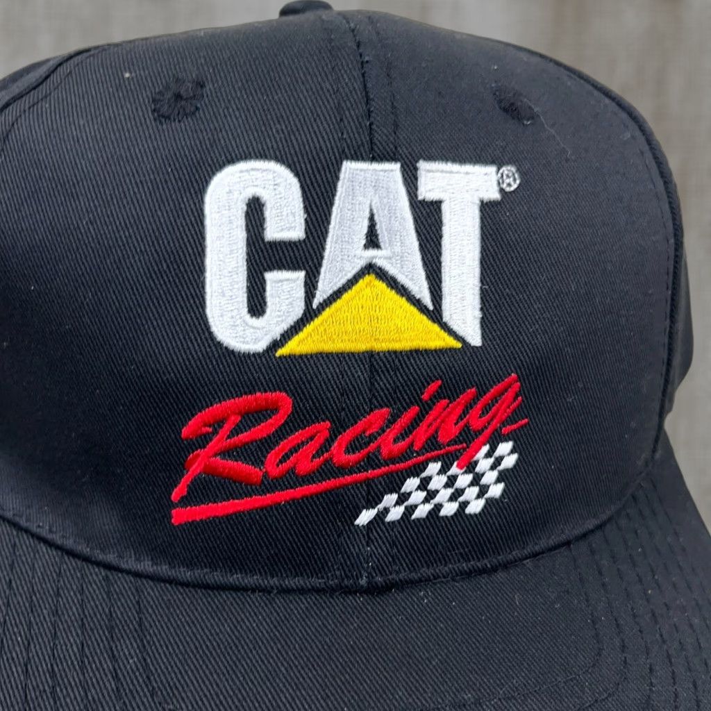 Vintage VINTAGE CAT Racing Hat Cap Snapback Caterpillar Y2K Adjustable Mens Adult Black Size ONE SIZE - 1 Thumbnail
