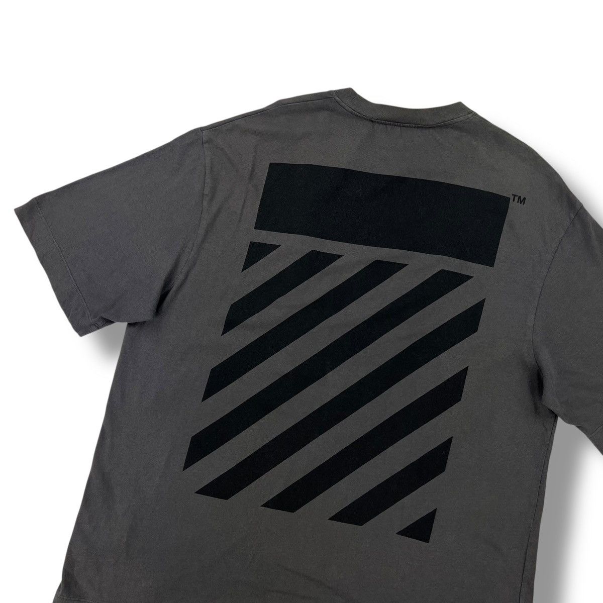 Off-White Off-White Diagonal Grey T Shirt Size US L / EU 52-54 / 3 - 1 Thumbnail