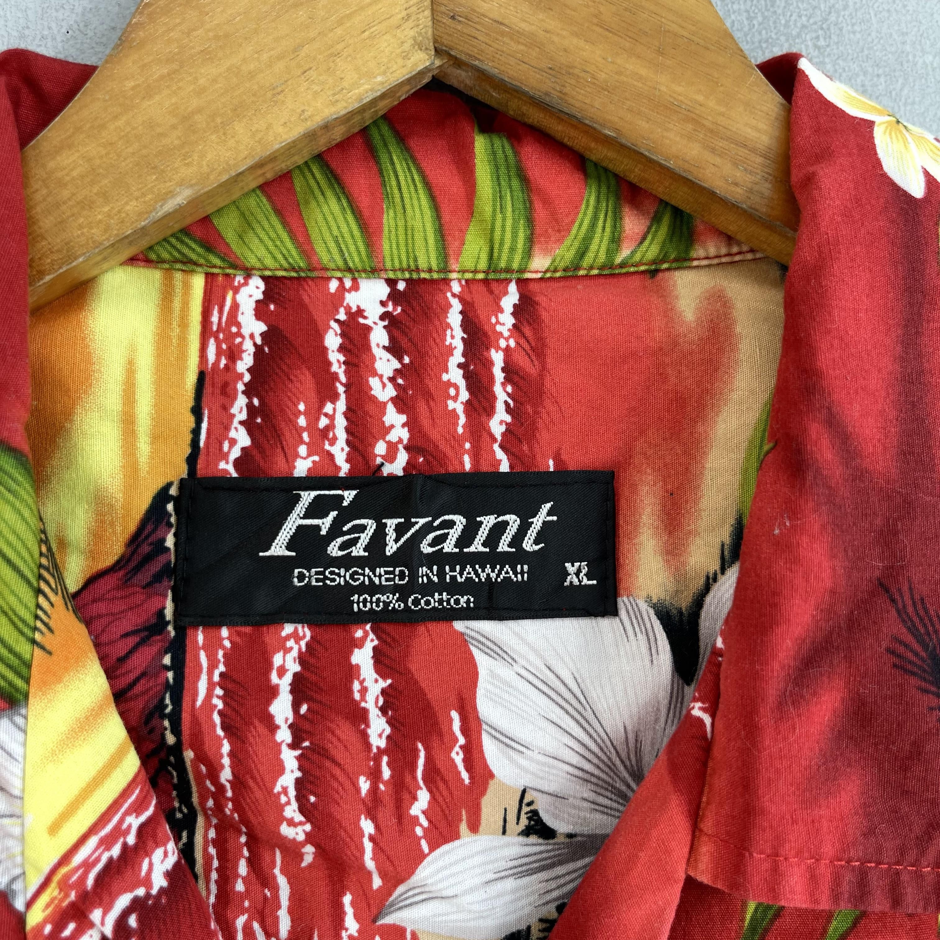 Vintage Vintage FAVANT Hawaii Island Beach Tropical Motive Shirt Size US XL / EU 56 / 4 - 5 Thumbnail