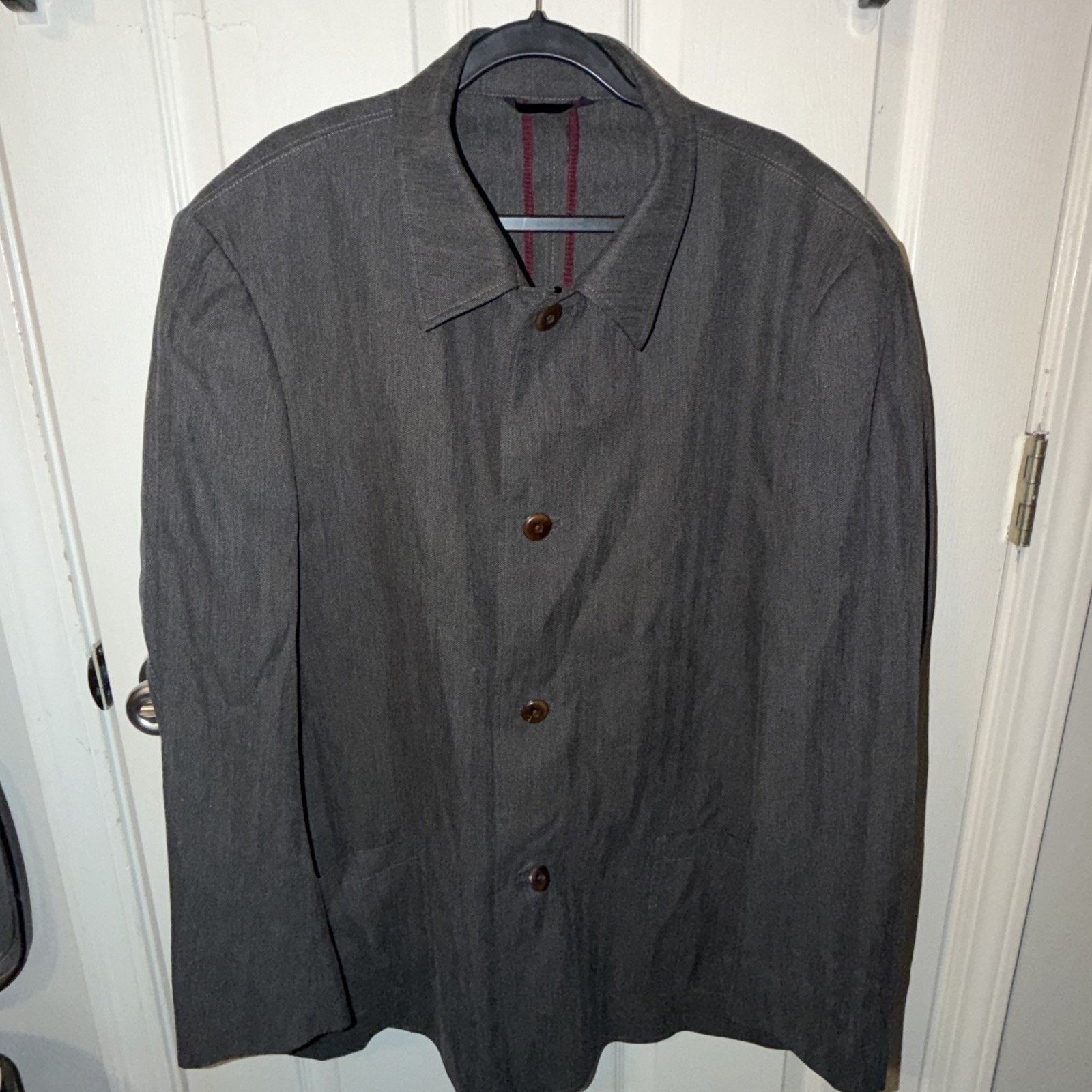 Vintage Men’s Grey Vintage XL Coat / Sport Jacket Button Up Size 40S - 2 Thumbnail
