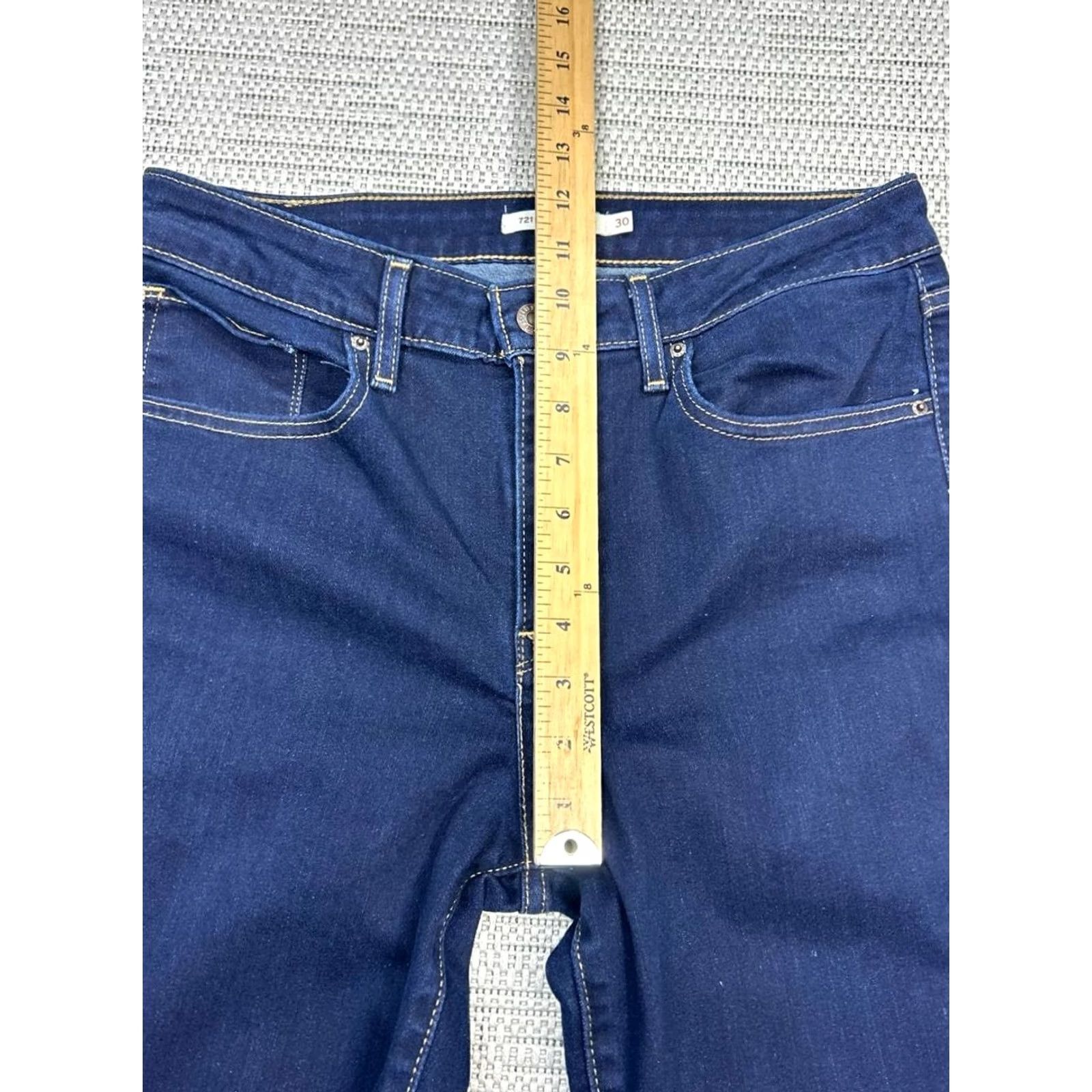 Levi's Levi's 721 Jeans Womens 30 Blue Denim Cotton Stretch Mid Rise Skinny Leg 30x29 Size 30" / US 8 / IT 44 - 4 Thumbnail
