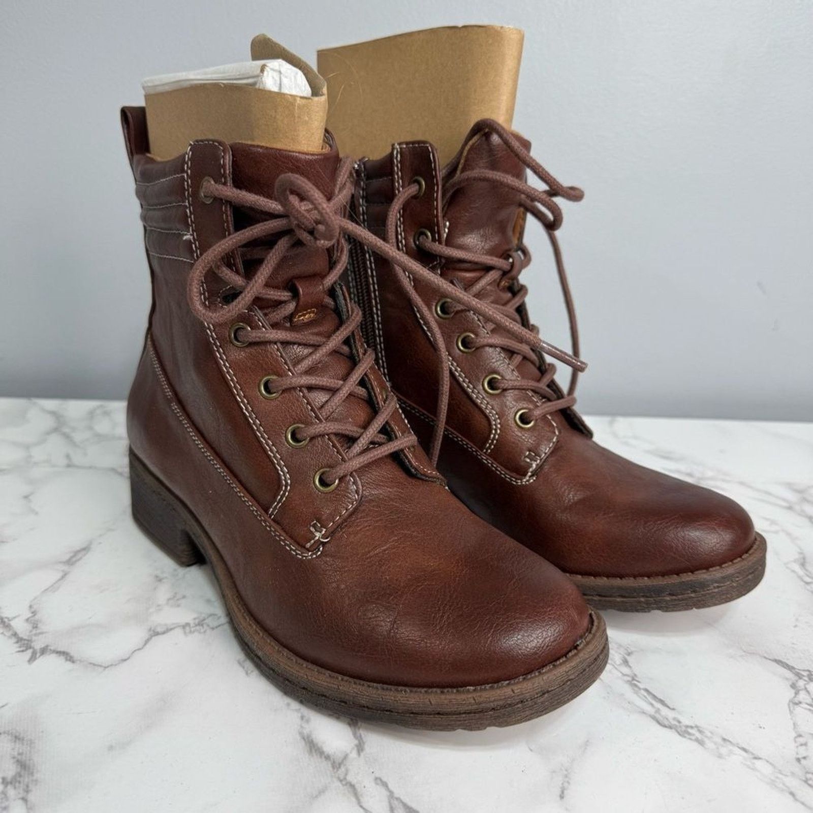 Soft Surroundings Sofft Euro Soft Women’s Combat Boots sz 6 Lace Up NEW #K495 Size US 6 / EU 39 - 3 Thumbnail