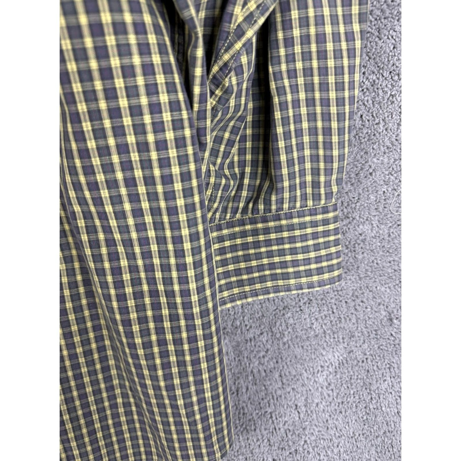 Brooks Brothers Brooks Brothers Shirt Mens XL Yellow Gray Plaid Button Down Cotton Long Sleeve Size US XL / EU 56 / 4 - 2 Thumbnail