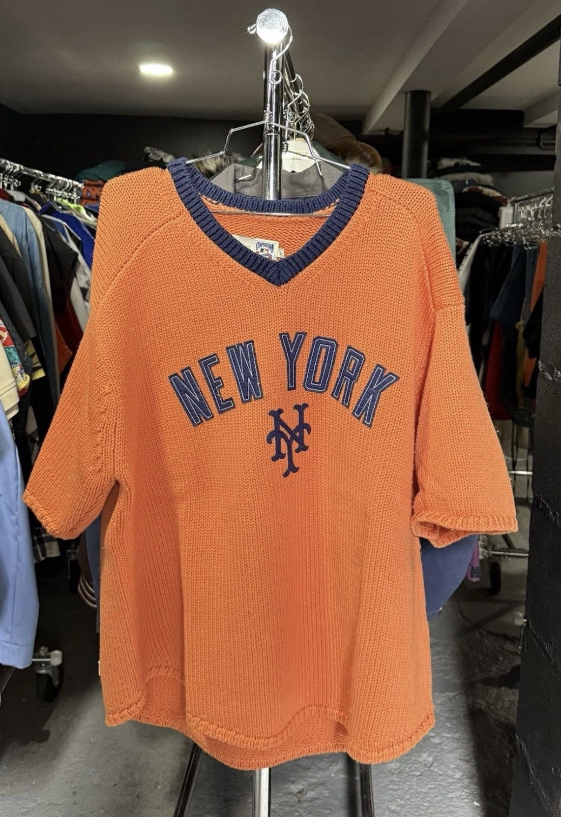 Aime Leon Dore New York Mets Merino Wool Sweater Orange XL