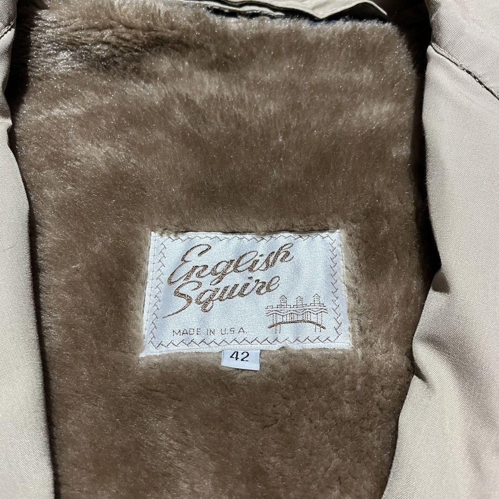 Vintage Vintage 70s English Squire Tan Boxy Lined Bomber Jacket Size US L / EU 52-54 / 3 - 3 Thumbnail