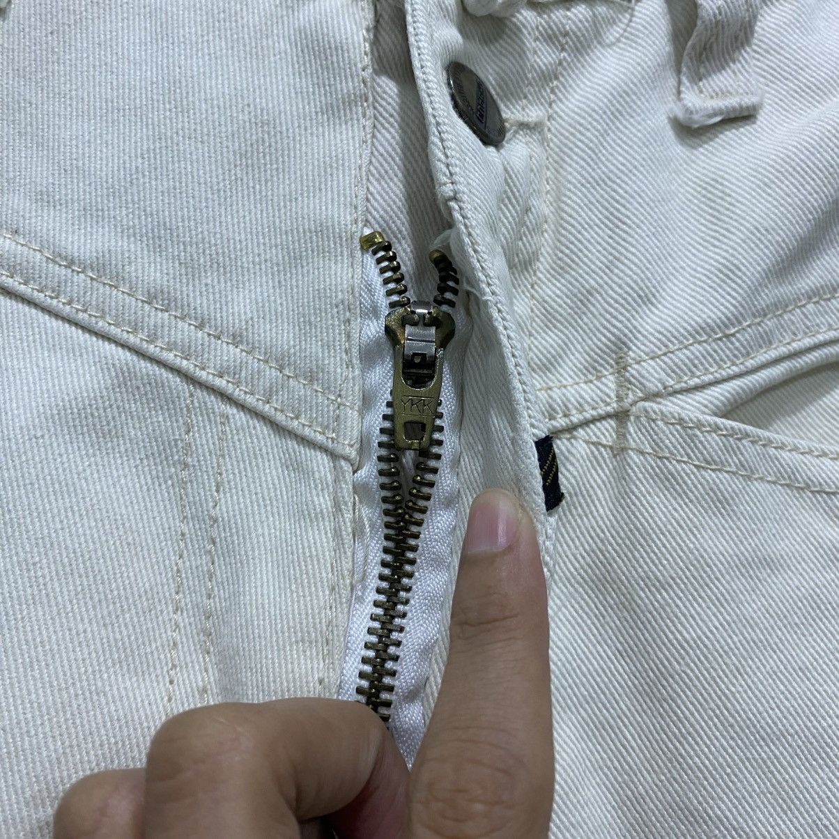 Marithe + Francois Girbaud Vintage Marithé François Girbaud White Wide Leg Baggy Jeans Size US 32 / EU 48 - 10 Thumbnail