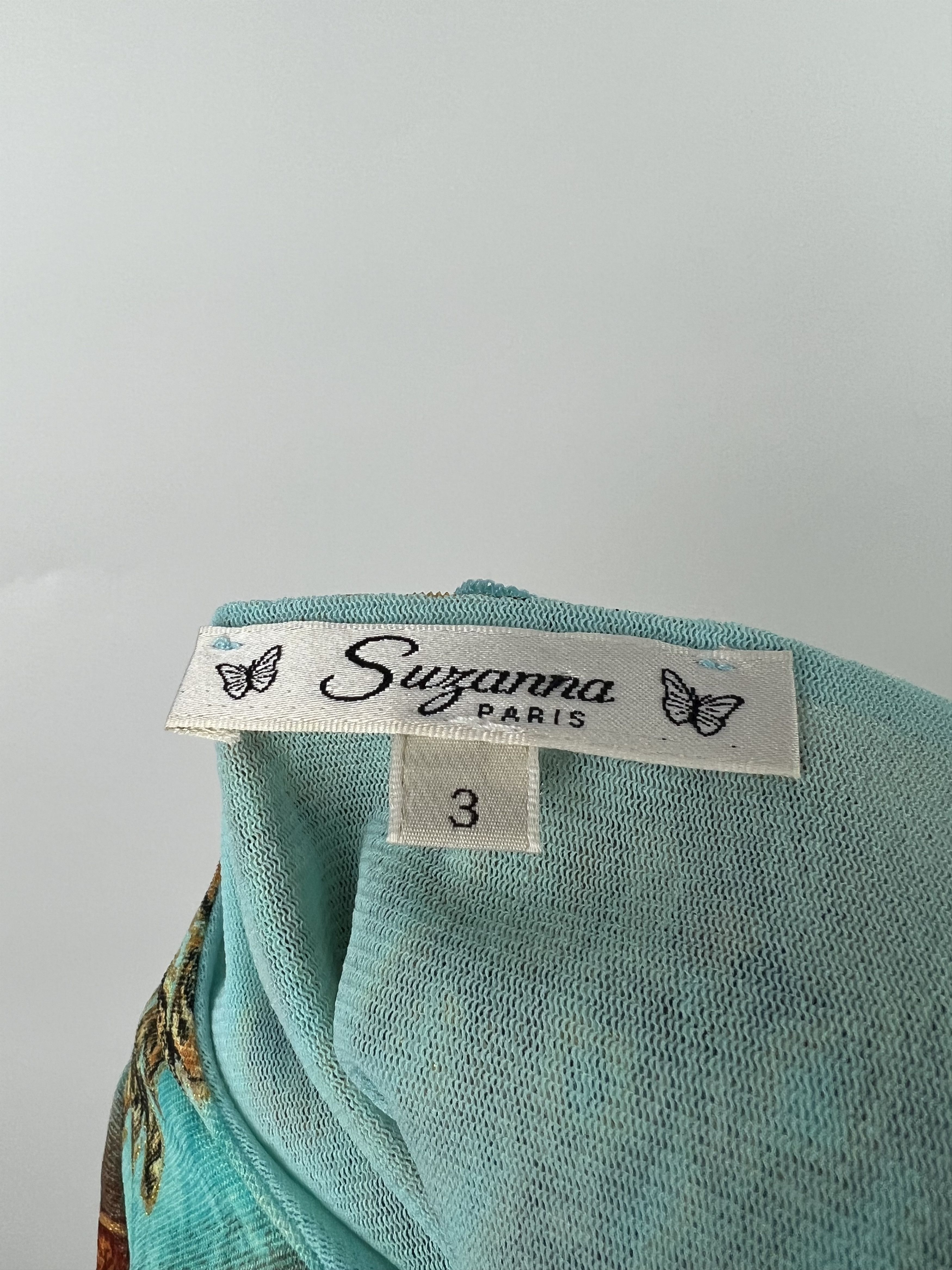 Designer Suzanna Paris Rare Vtg Floral Print Mesh Top Blouse Size 3 Size L / US 10 / IT 46 - 10 Thumbnail