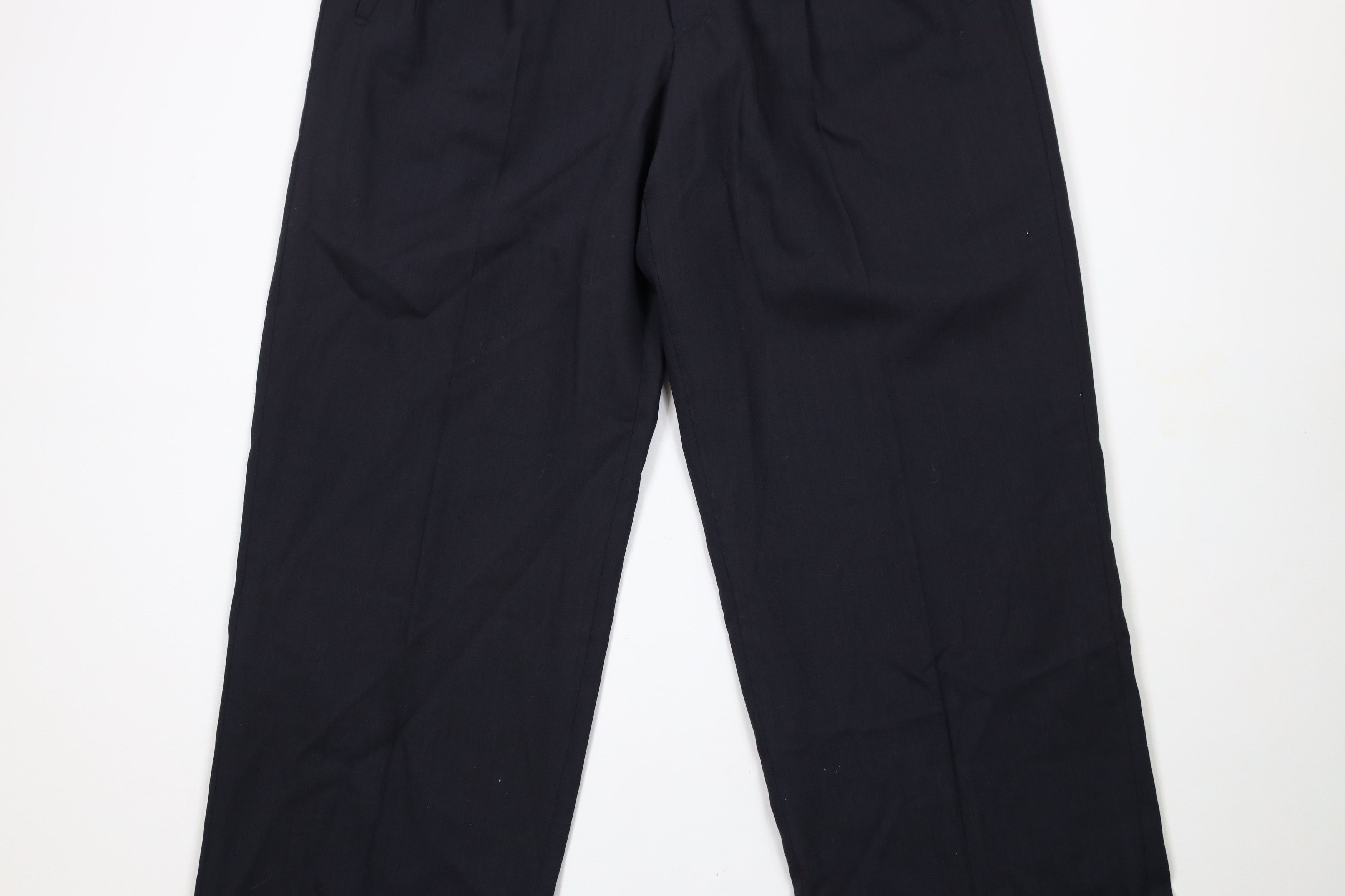 Vintage Vintage 90s Streetwear Wool Pleated Cuffed Chino Pants Blue Size US 30 / EU 46 - 3 Thumbnail