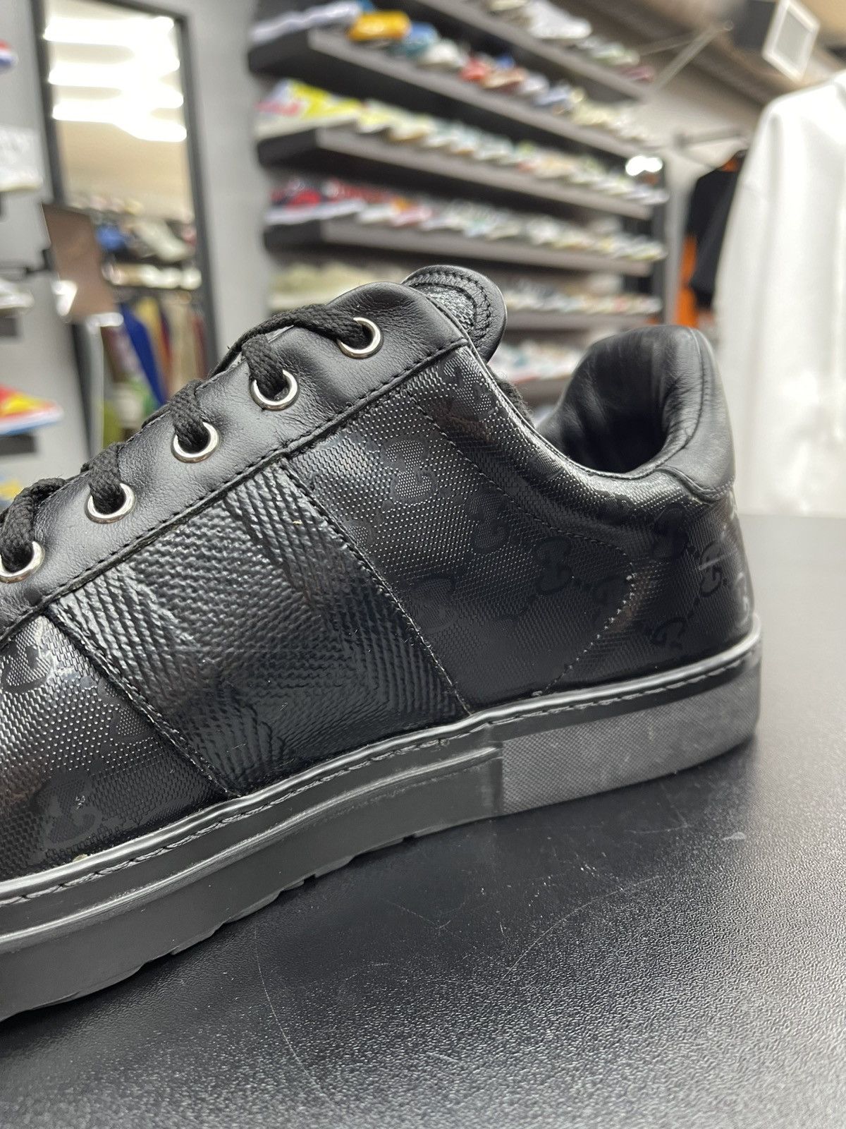 Gucci Size 13US/12.5G - Gucci GG Monogram Guccissima Low 'Black' Size US 13 / EU 46 - 6 Thumbnail