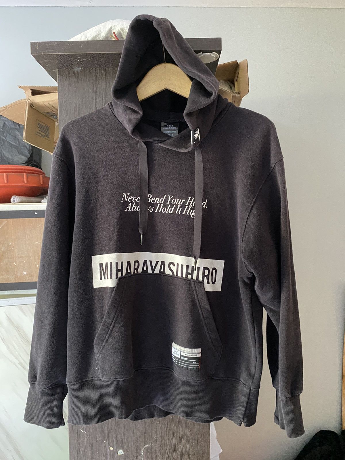 image of Miharayasuhiro Good Inspiration Gu Hoodie in Black, Men's (Size Small)