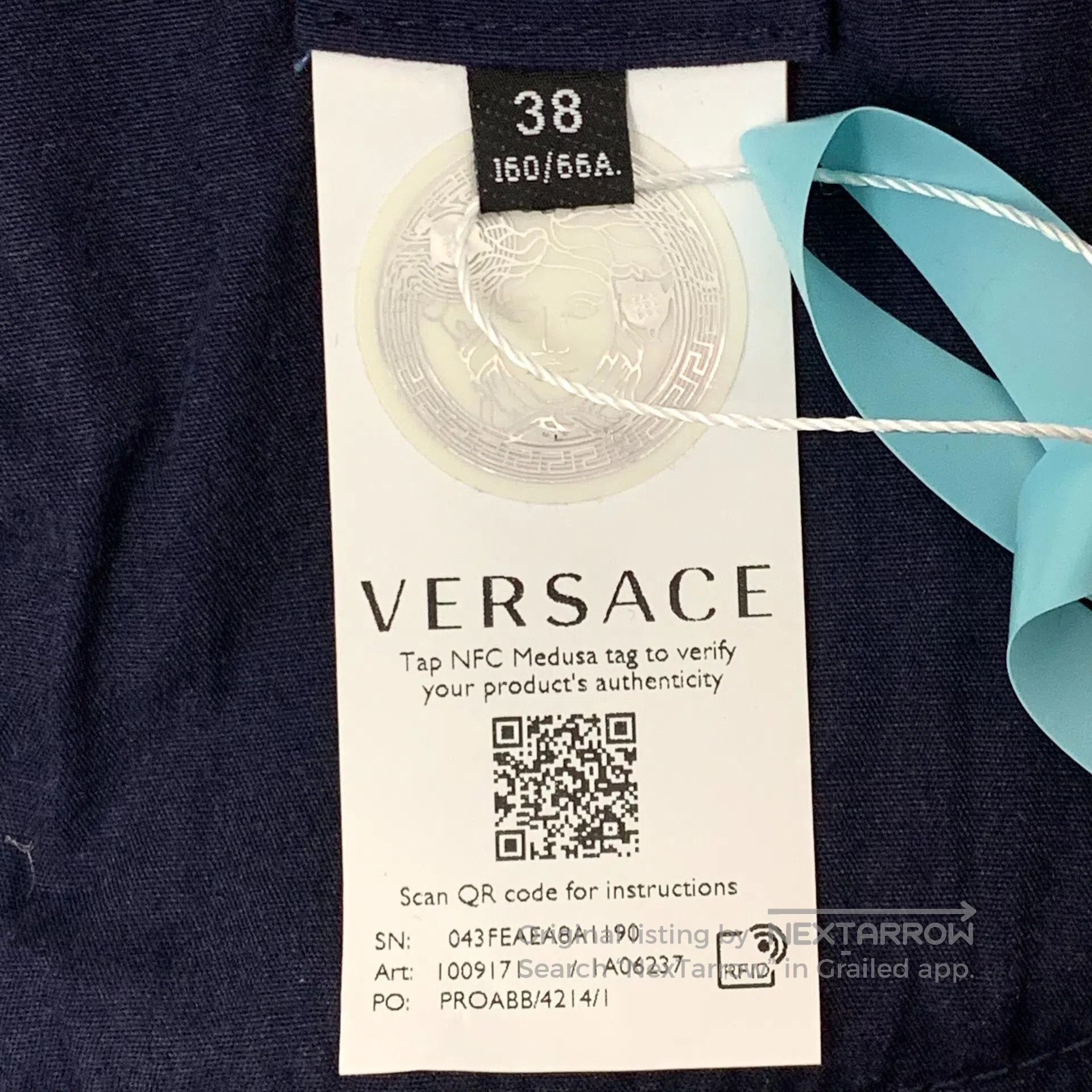 Versace Versace Blue Logo Letter Printed Cotton Denim Skirt Short Size 37" - 8 Thumbnail