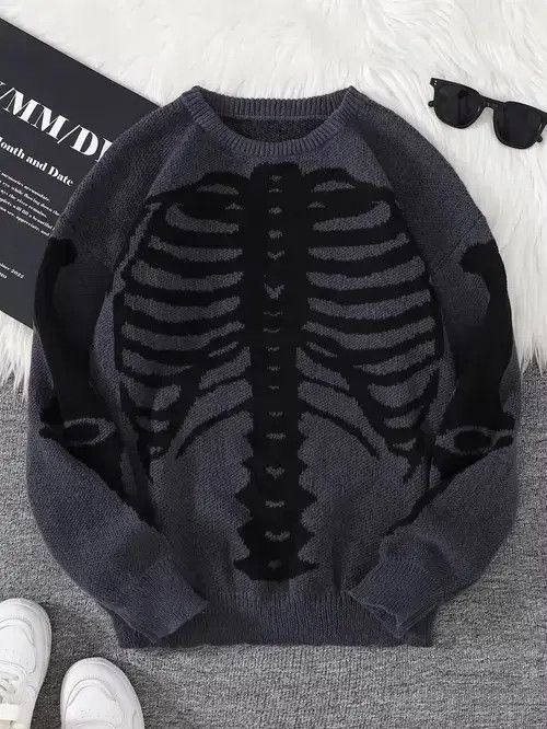 Other Skaleton Round Neck Knitted Pullover Size US L / EU 52-54 / 3 - 6 Thumbnail