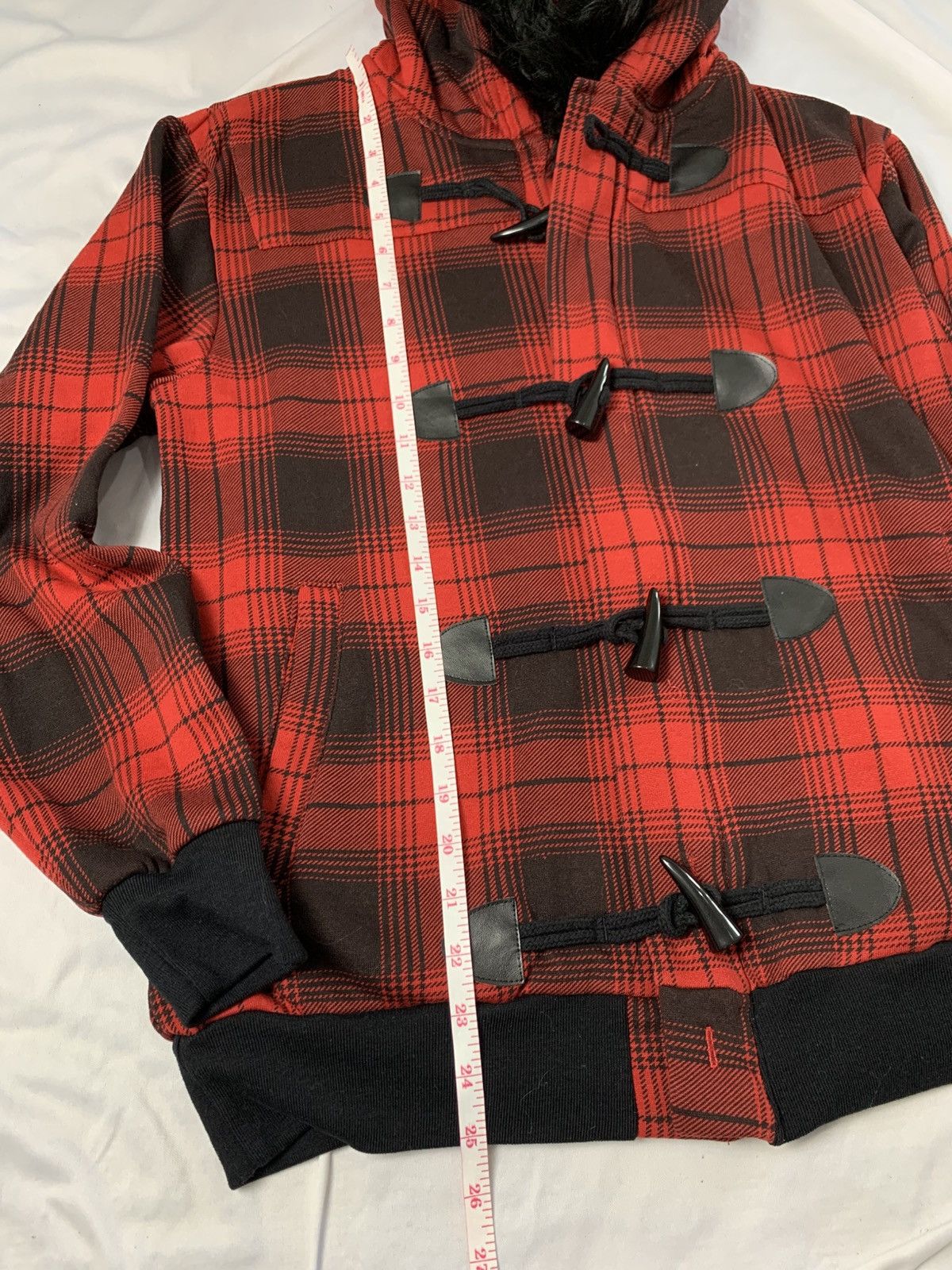 Le Grande Bleu (L.G.B.) Fur hoodie japanese style tartan vkei unfefined ifsx Size US L / EU 52-54 / 3 - 8 Thumbnail