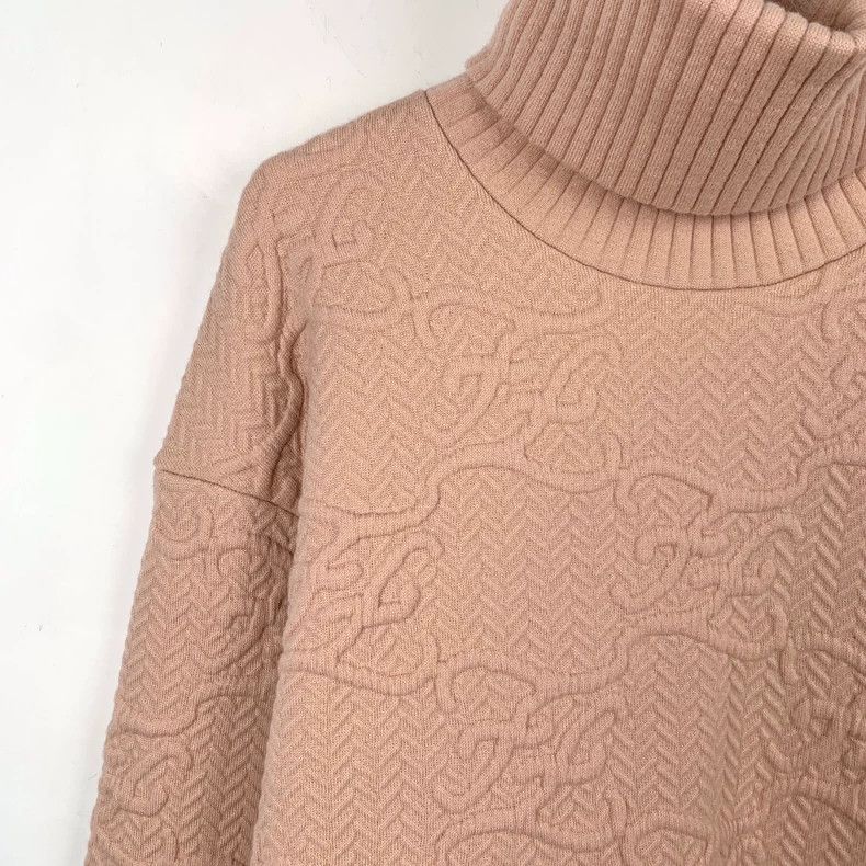 Other FENDI Pink logo embossed high-neck wool knitted sweater Size XXS / US 00 / IT 34 - 3 Thumbnail