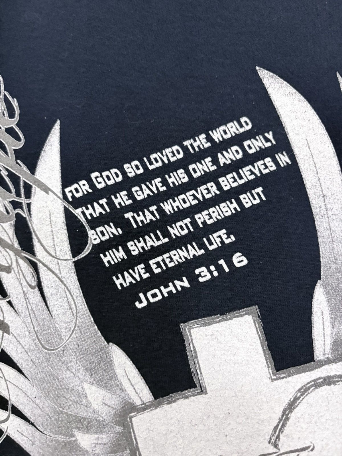 Vintage 90’s John 3:16 Vintage Jesus Christian Tee Shirt Size US L / EU 52-54 / 3 - 4 Thumbnail