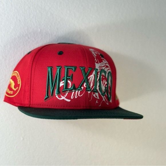 Designer NEW QUE VIVA MEXICO RED/GREEN FLAT BILL SNAPBACK Size ONE SIZE - 2 Thumbnail