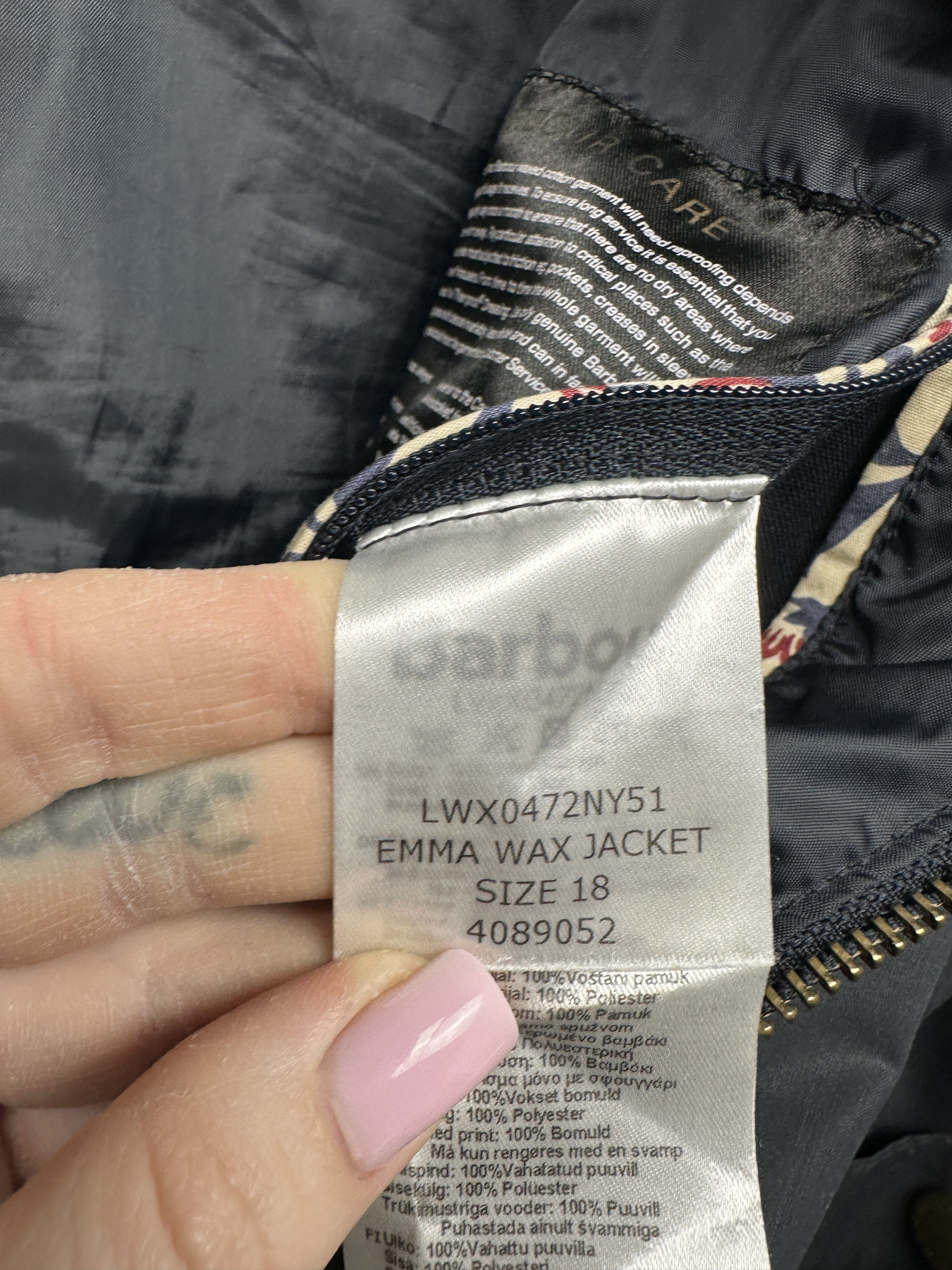 Barbour Barbour Womens Emma Wax Waxed Jacket Morris & Co Size XL / US 12-14 / IT 48-50 - 9 Thumbnail