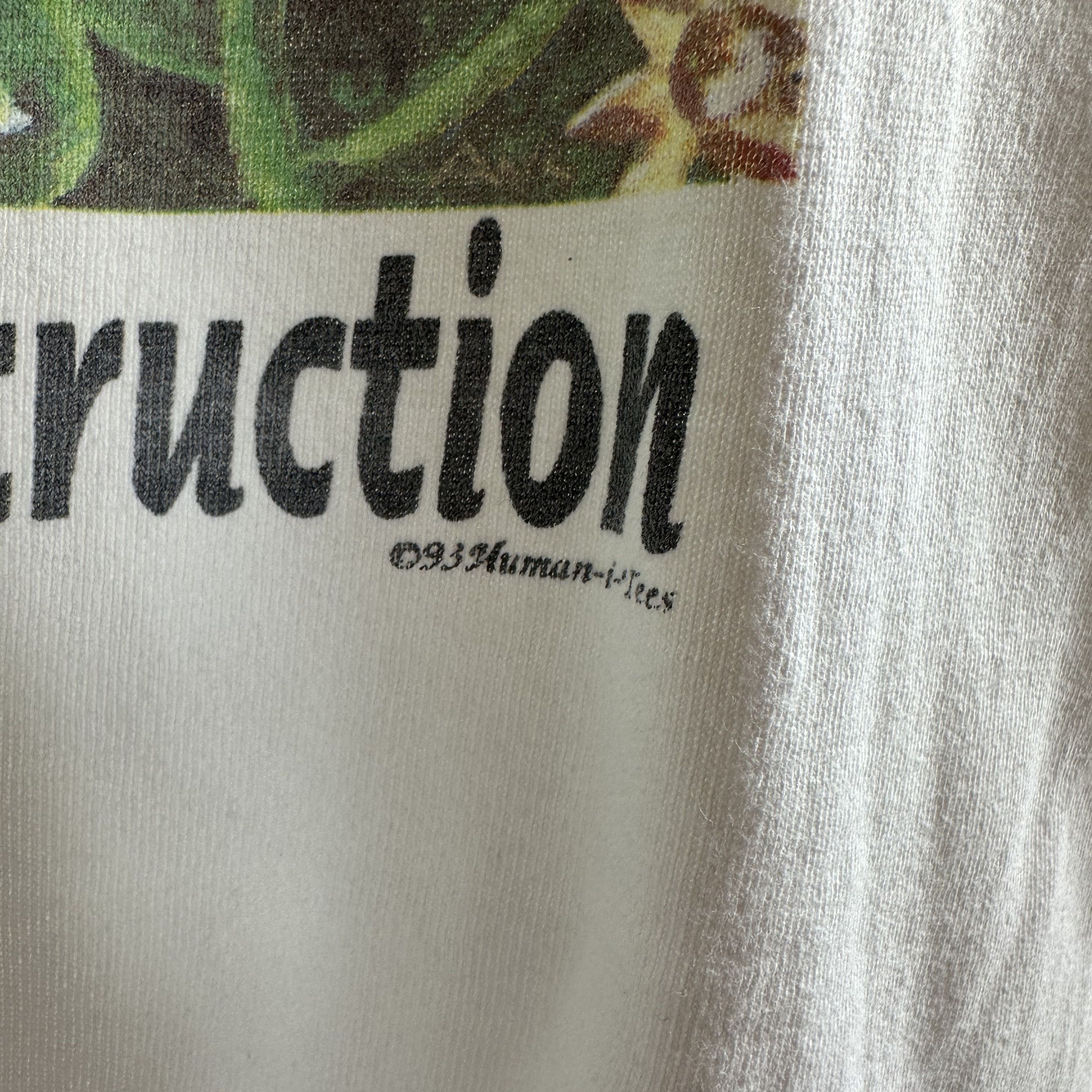 Vintage ​1993 Stop Rainforest Destruction Nature Artwork T-Shirt Size US M / EU 48-50 / 2 - 3 Thumbnail