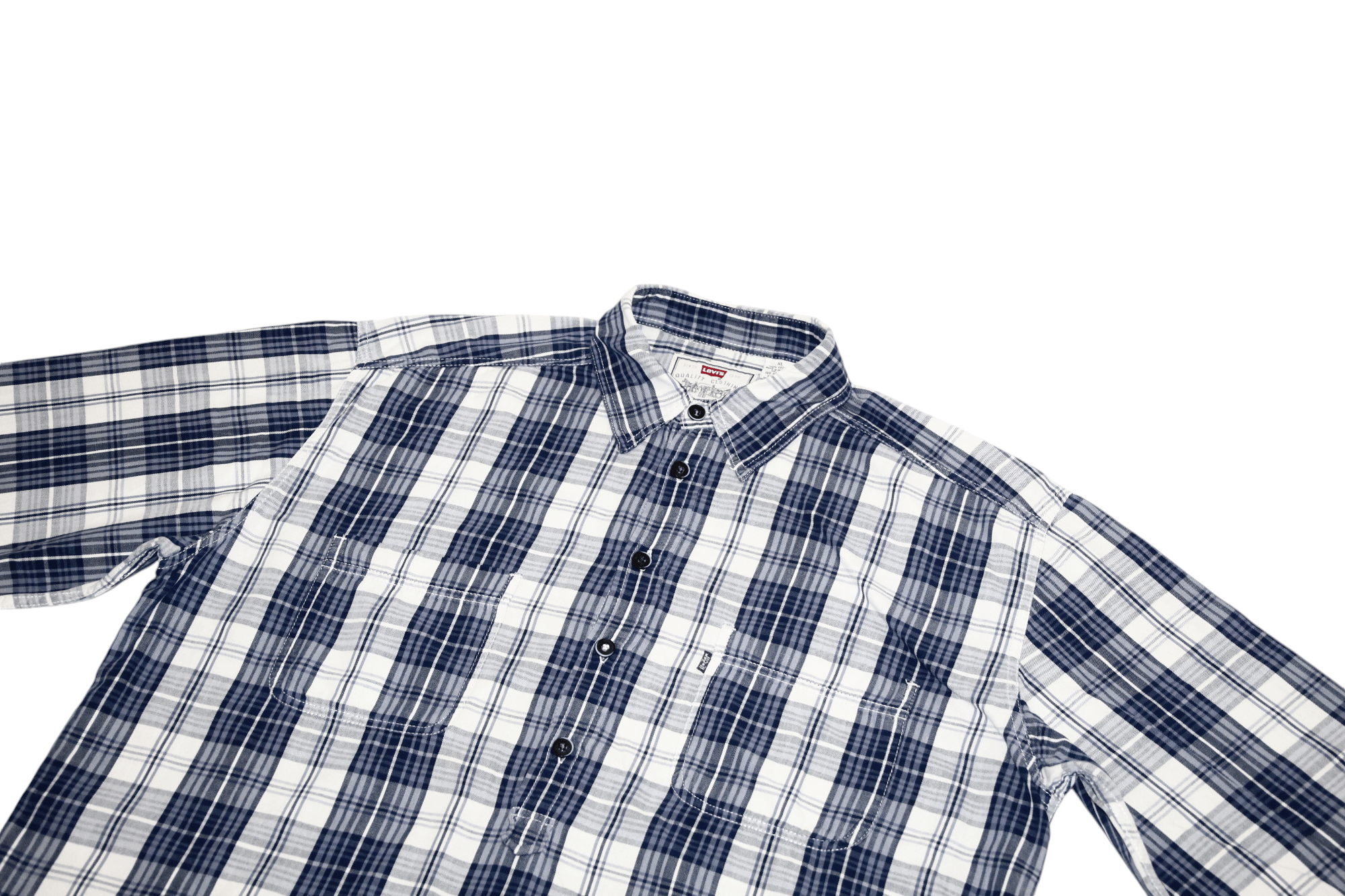 Levi's Vintage Clothing VTG 1997's Levi's Silver Tab Madras Flannel Popover Shirt Size US XL / EU 56 / 4 - 4 Thumbnail