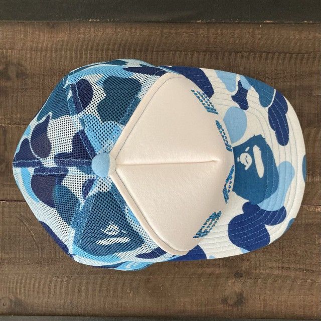 Bape BAPE CRYSTAL STONE ABC CAMO Blue trucker hat cap APE Size ONE SIZE - 6 Thumbnail