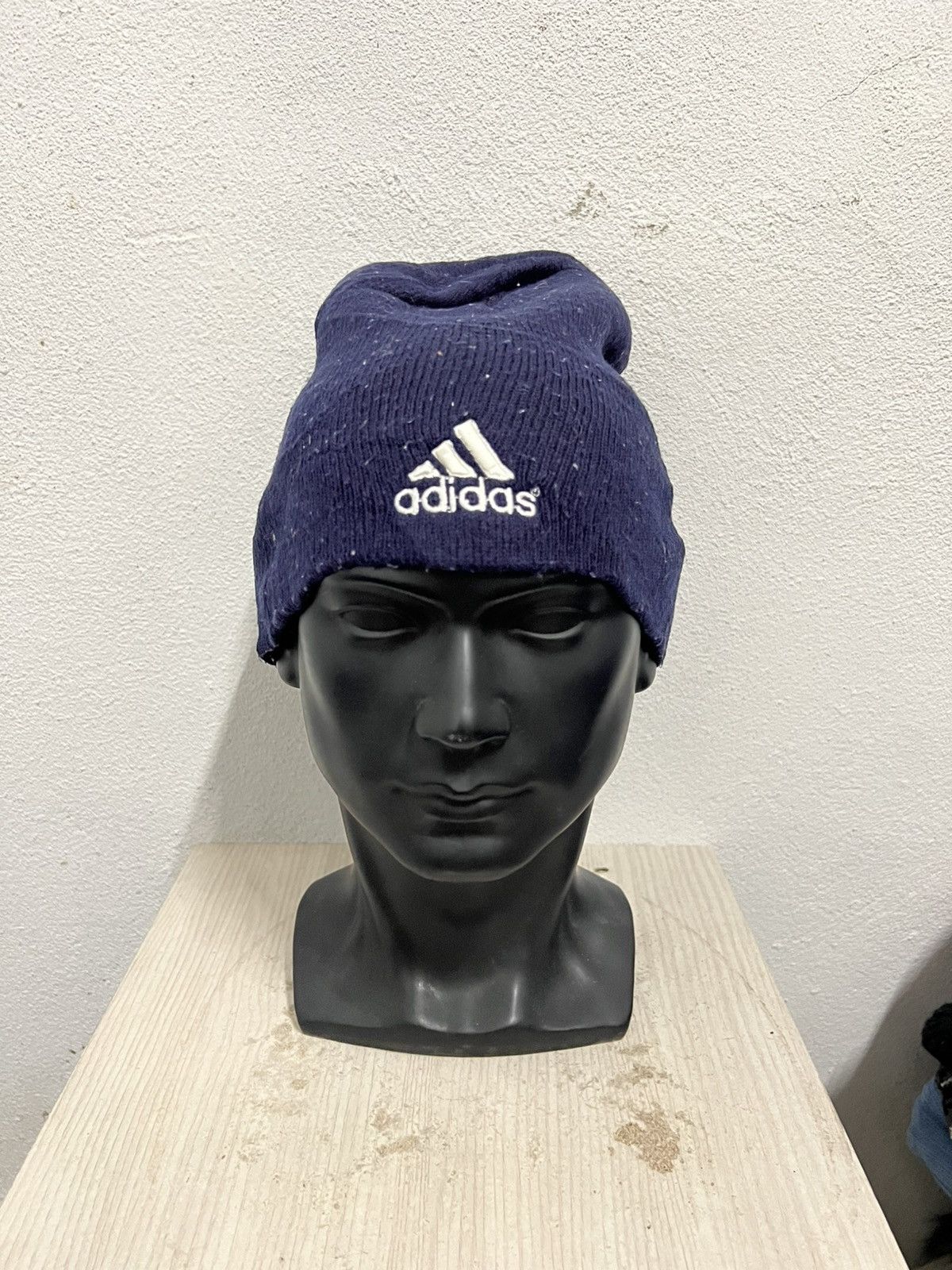 Vintage Vintage Adidas Big logo Beanie Hat Size ONE SIZE - 2 Thumbnail