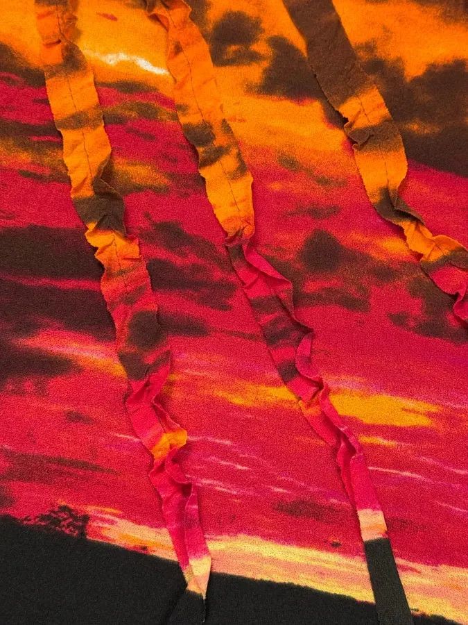 Roberto Cavalli 2000s Roberto Cavalli Orange Sunset Dress Size M / US 6-8 / IT 42-44 - 4 Thumbnail